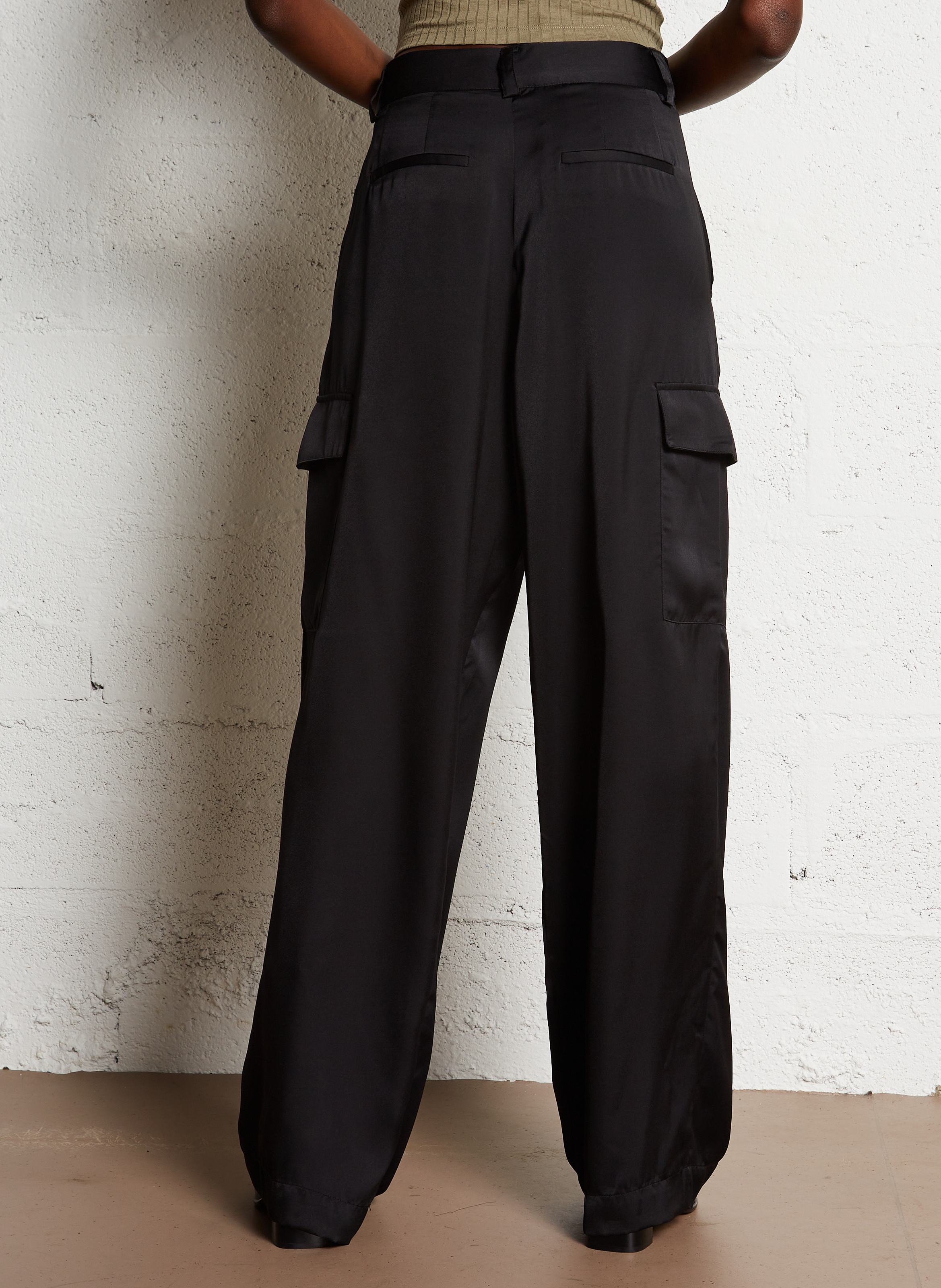 Pantalon large taille haute BA&SH Noir