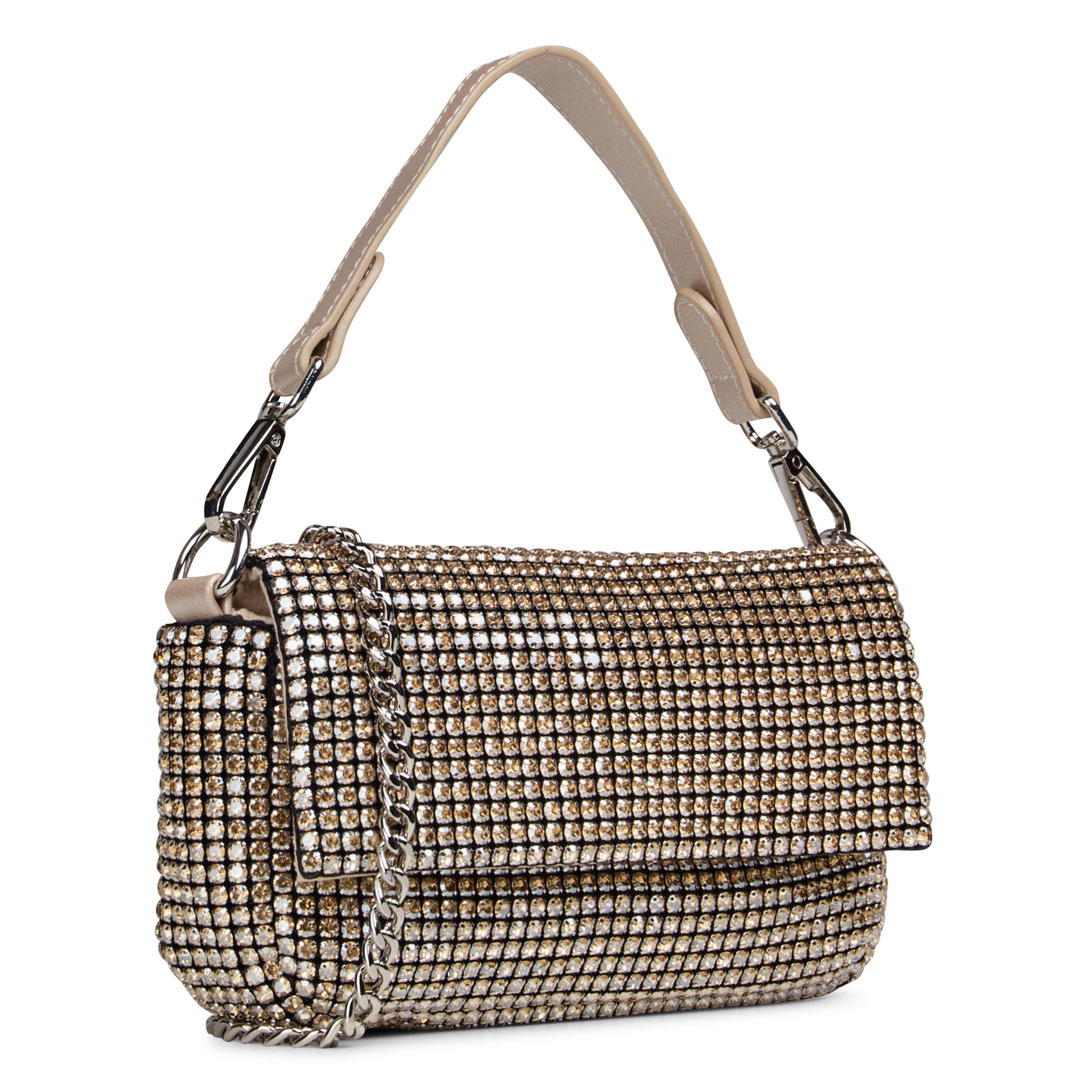 Strassbesetzte Baguette-Tasche AU PRINTEMPS PARIS Golden
