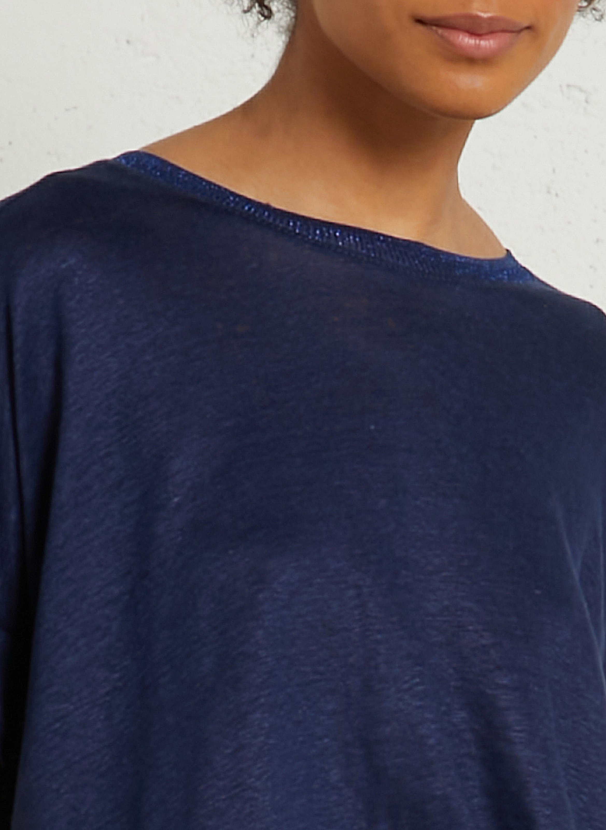 Loose-fit round-neck cotton T-shirt BELLA JONES Blue