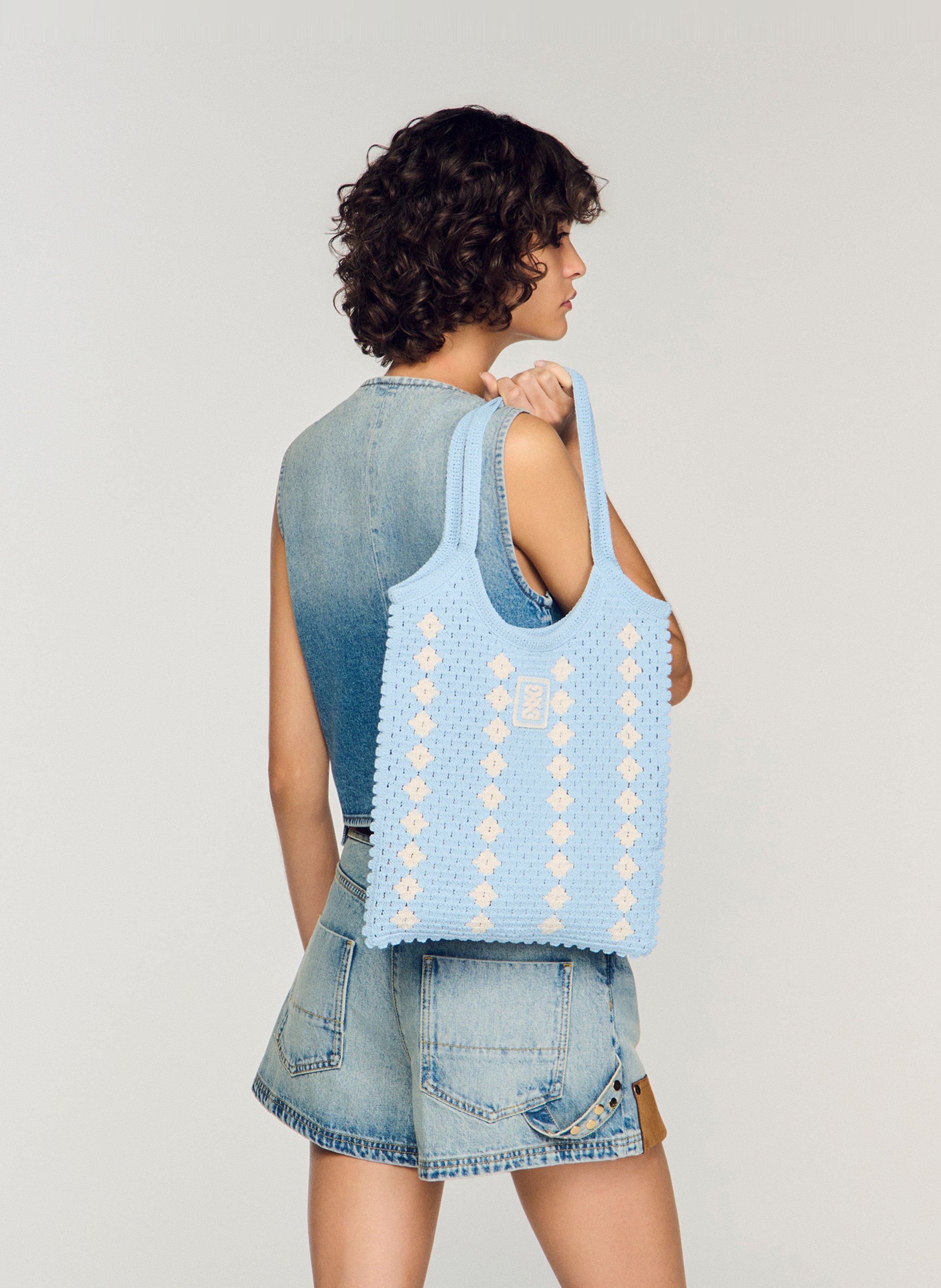 Shopper van tricot SANDRO Blauw