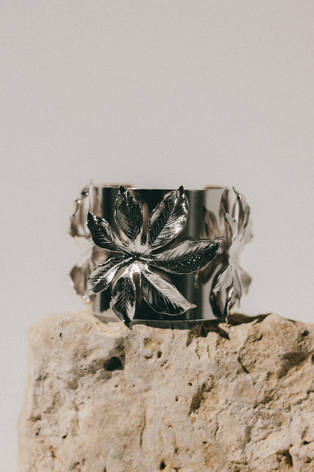 Gold-plated floral cuff MONSIEUR SIMONE Silver