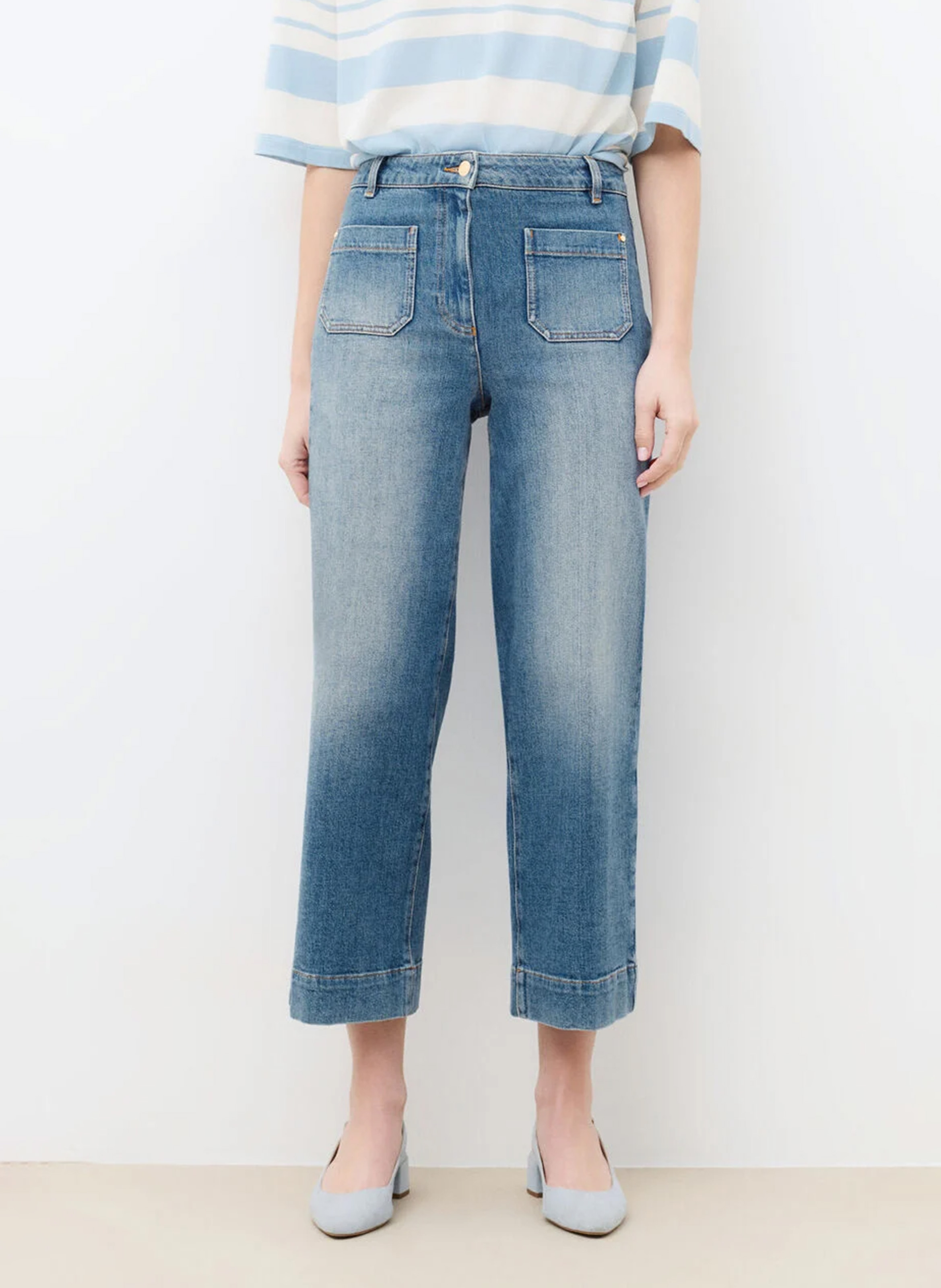 Jean flare en coton mélangé CAROLL Bleu