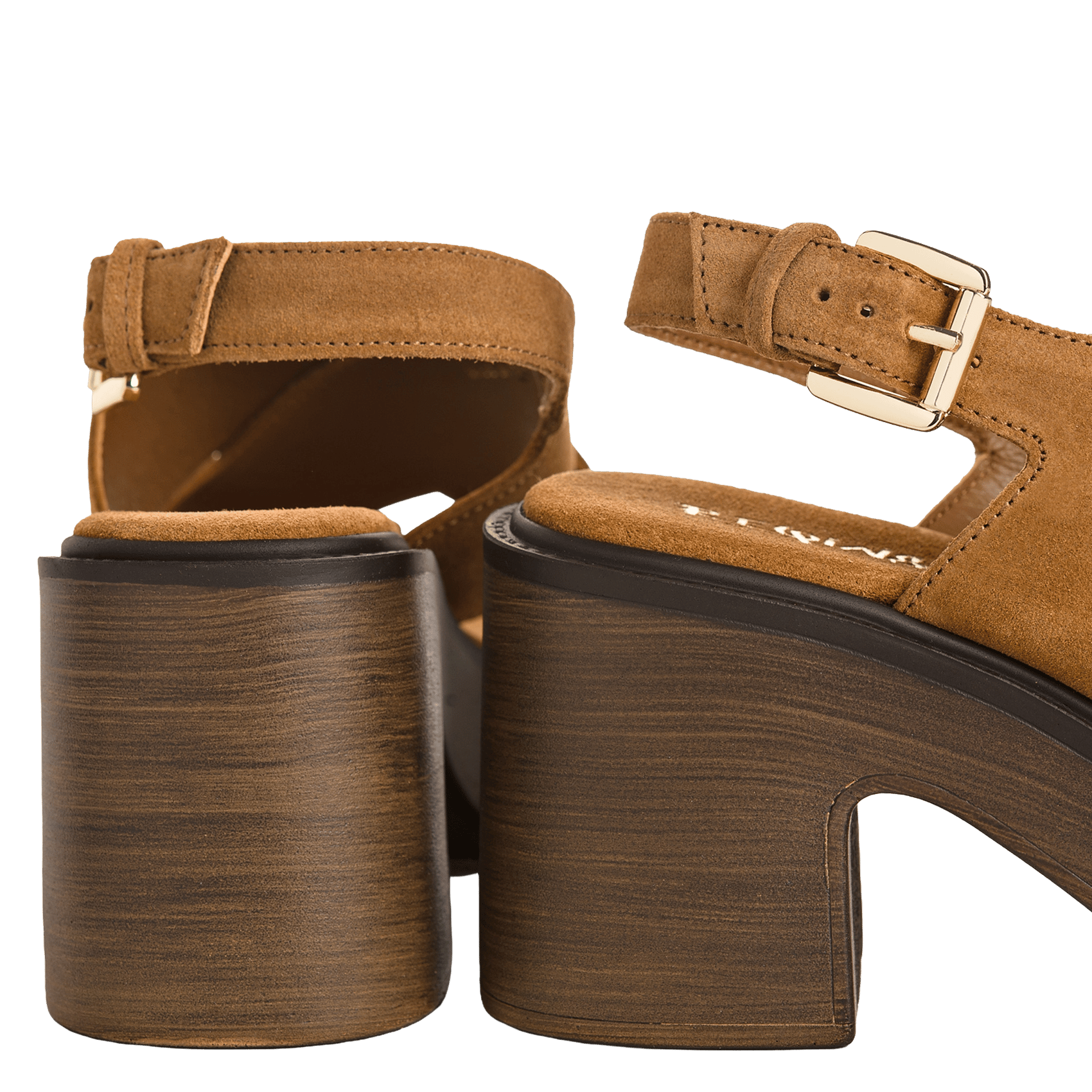 Heeled suede sandals REQINS Brown