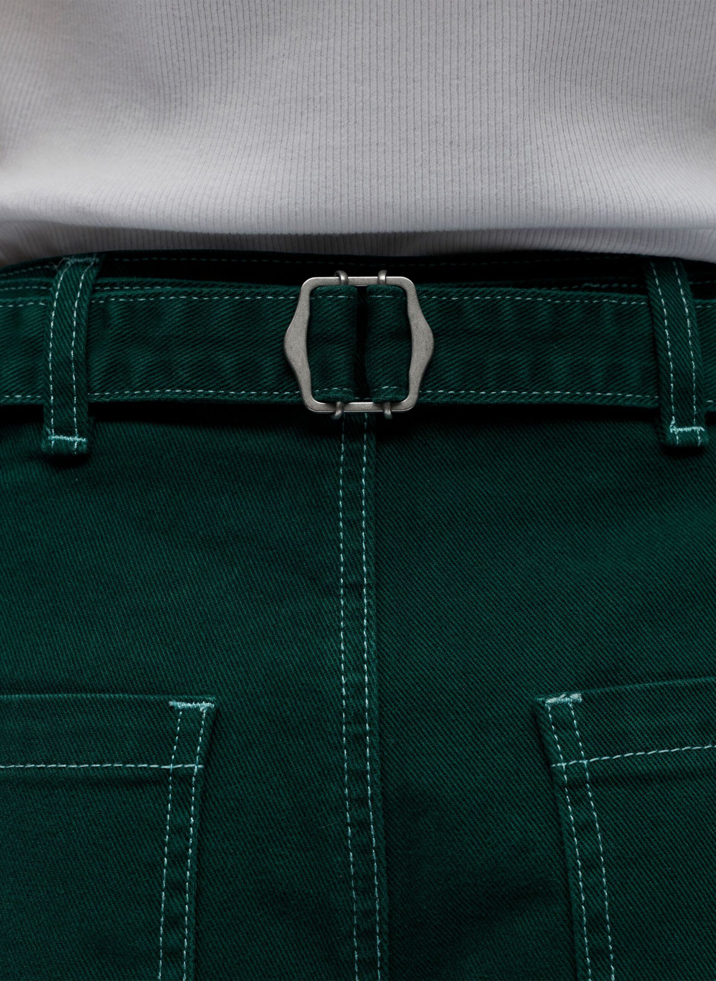 Short droit en coton mélangé OBJECT Vert