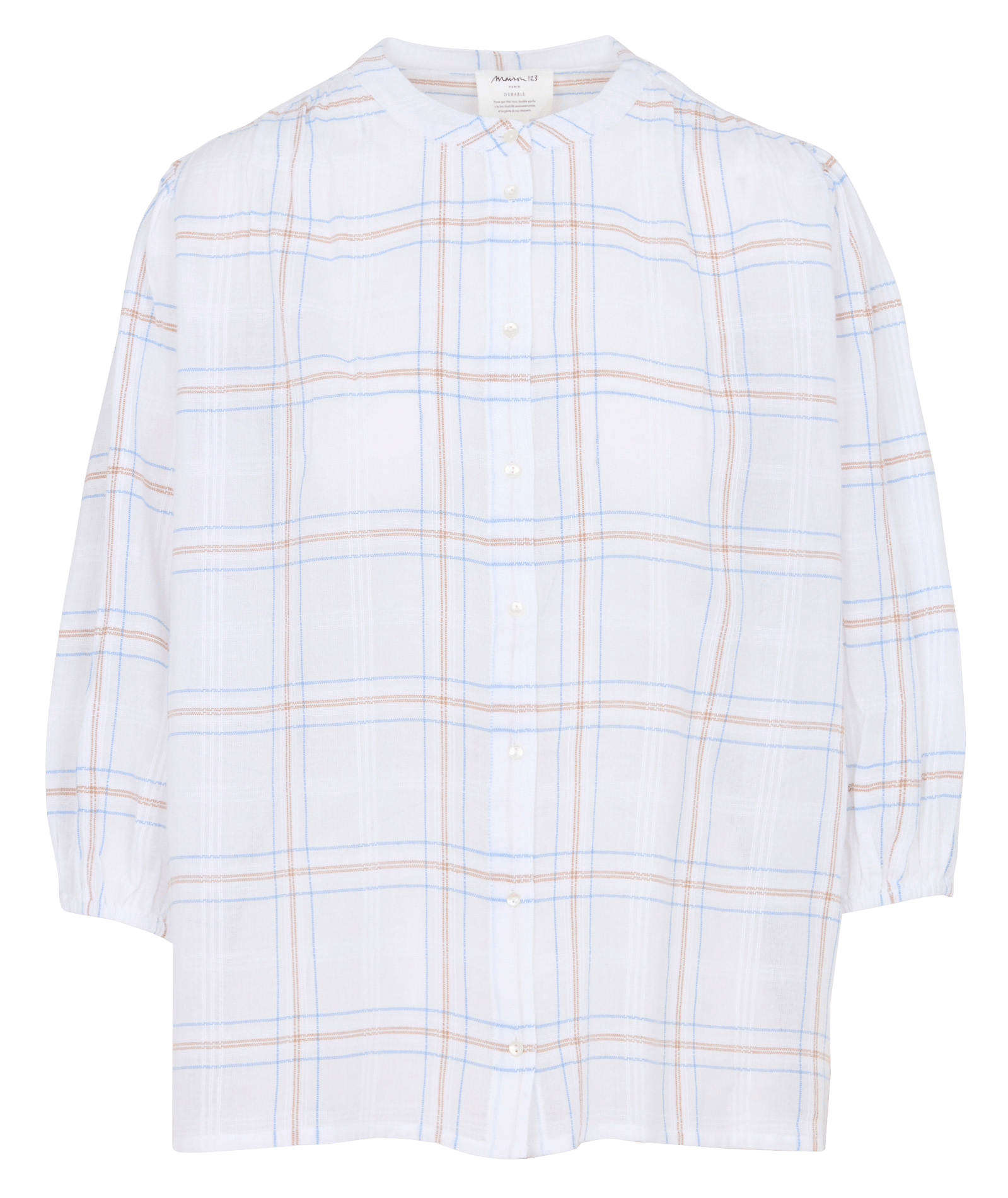 Chemisier imprimé à carreaux MAISON 123 Blanc