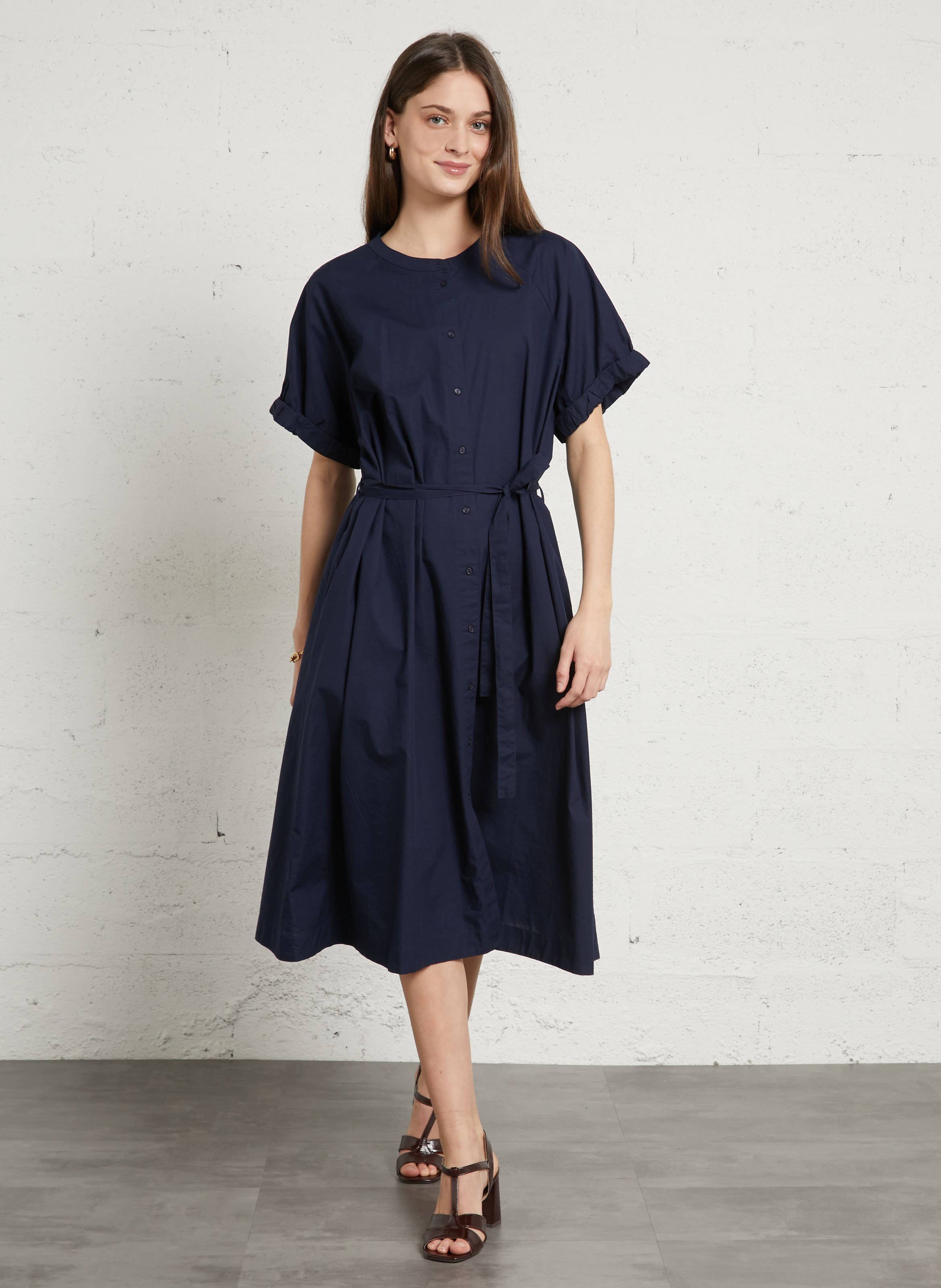 Cotton midi dress SUD EXPRESS Blue