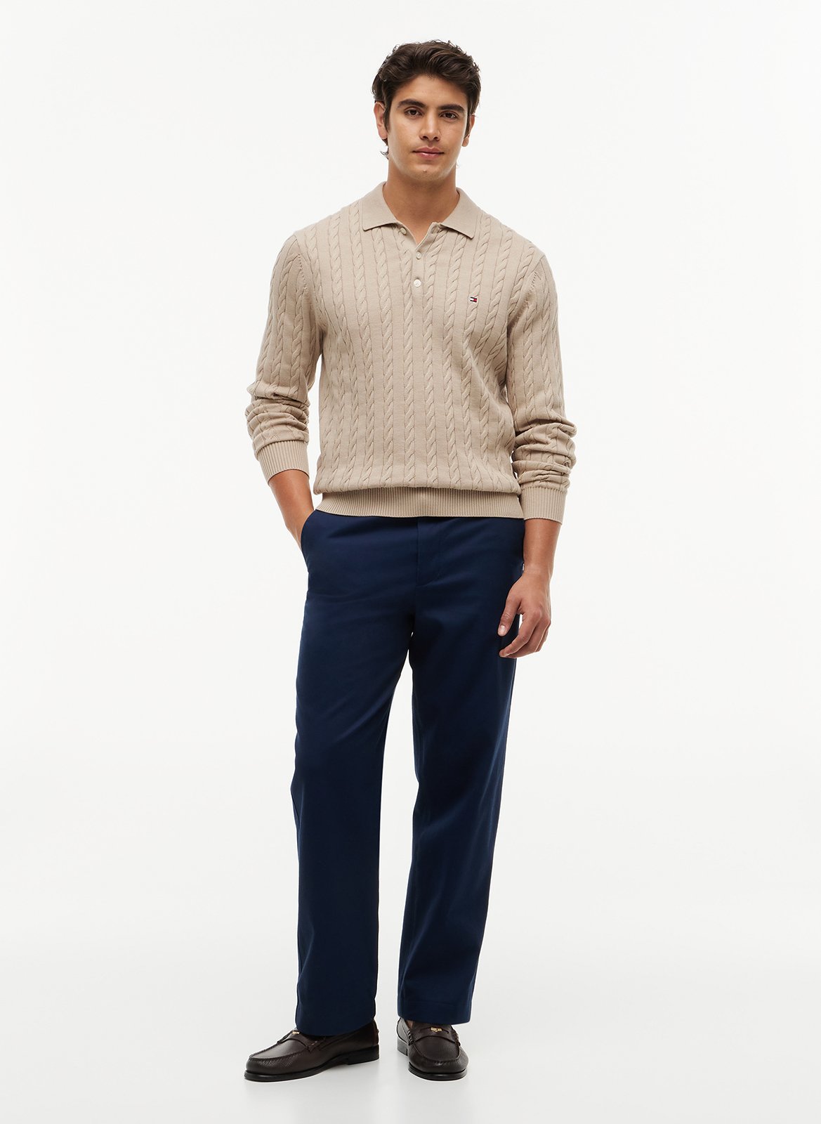 Regular-Fit Pullover aus Bio-Baumwolle TOMMY HILFIGER Beige