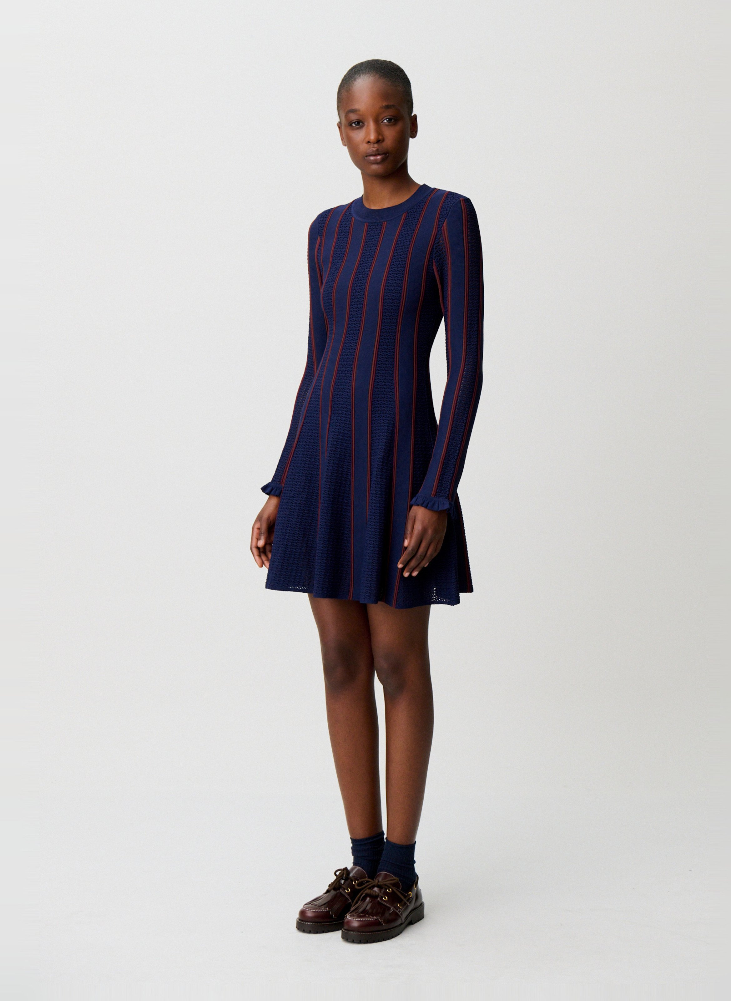 Robe midi à rayures CLAUDIE PIERLOT Multicolore