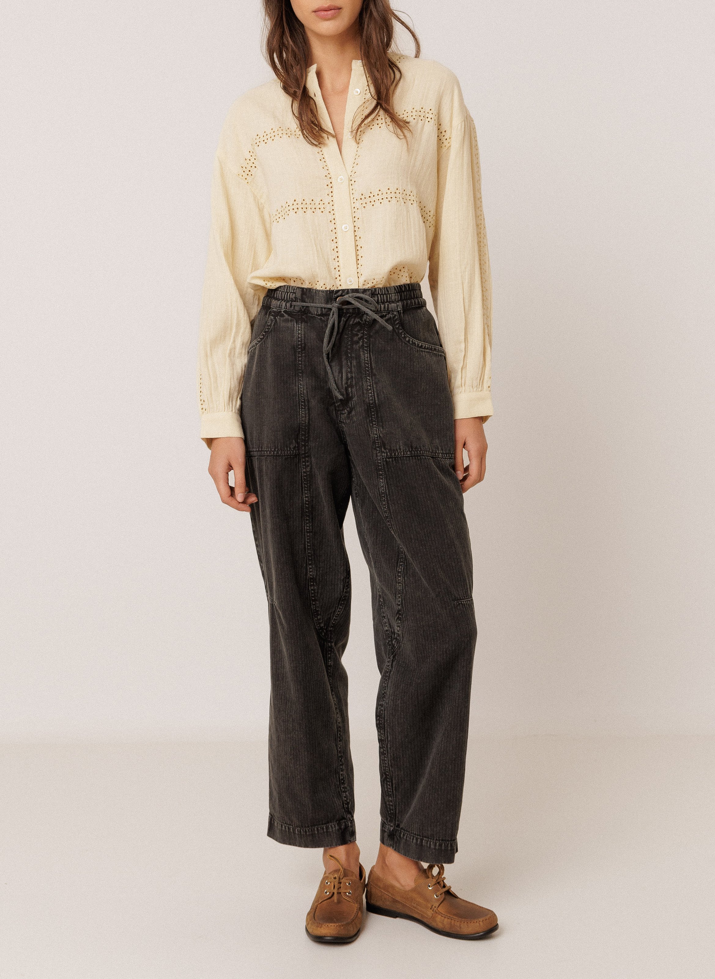 Straight cotton shirt INDI & COLD Yellow