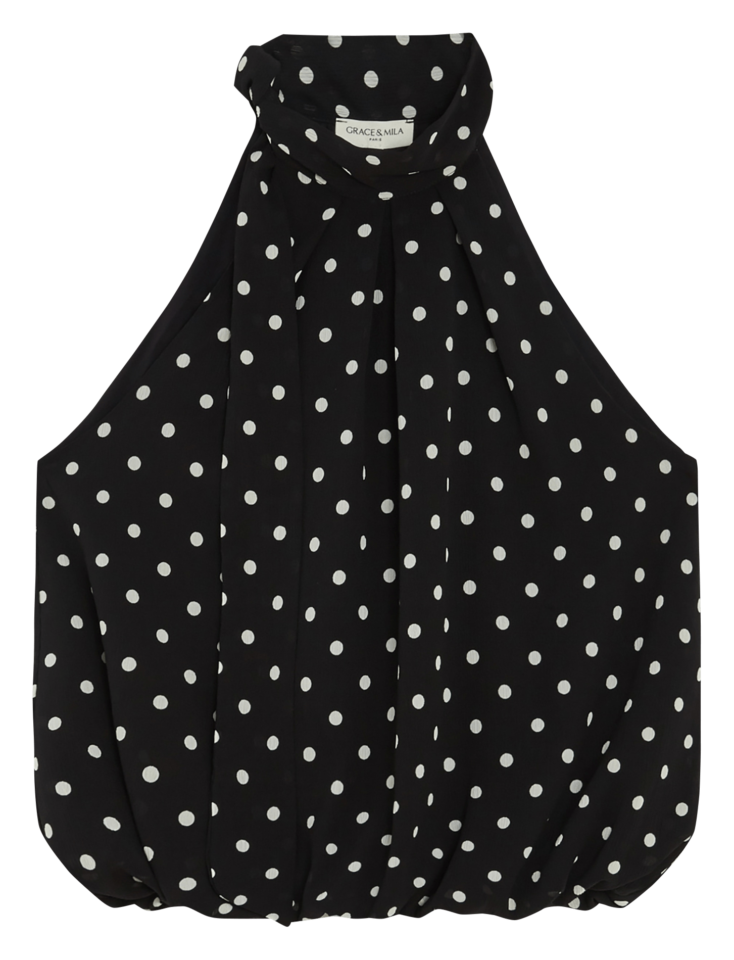 Printed high-neck top GRACE ET MILA Black