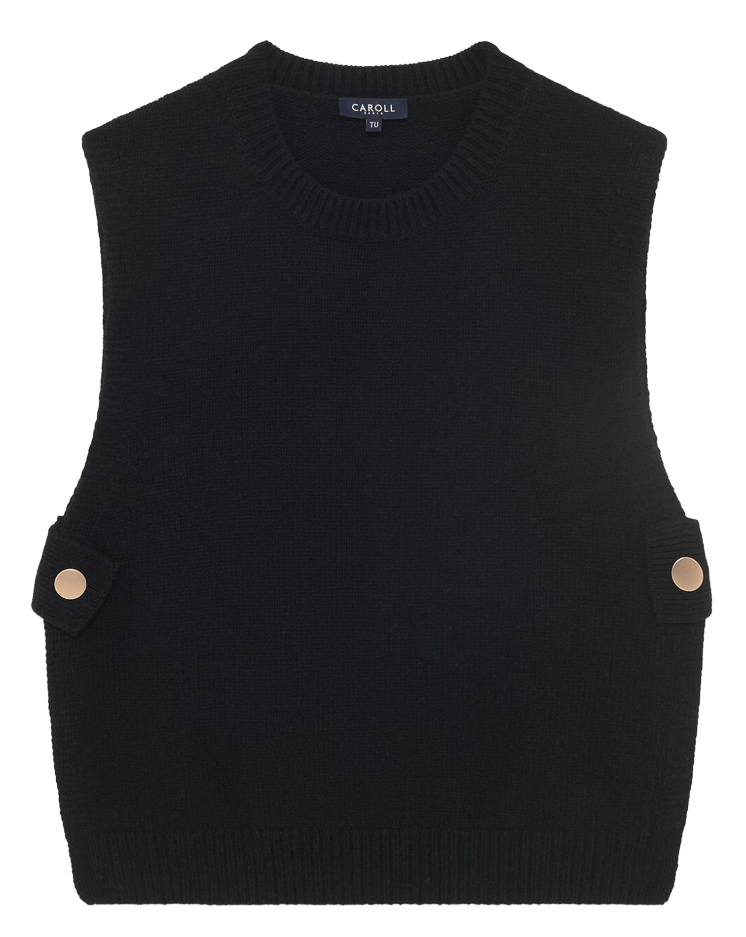 Poncho aus Wollmix mit Rundhalsausschnitt CAROLL Schwarz