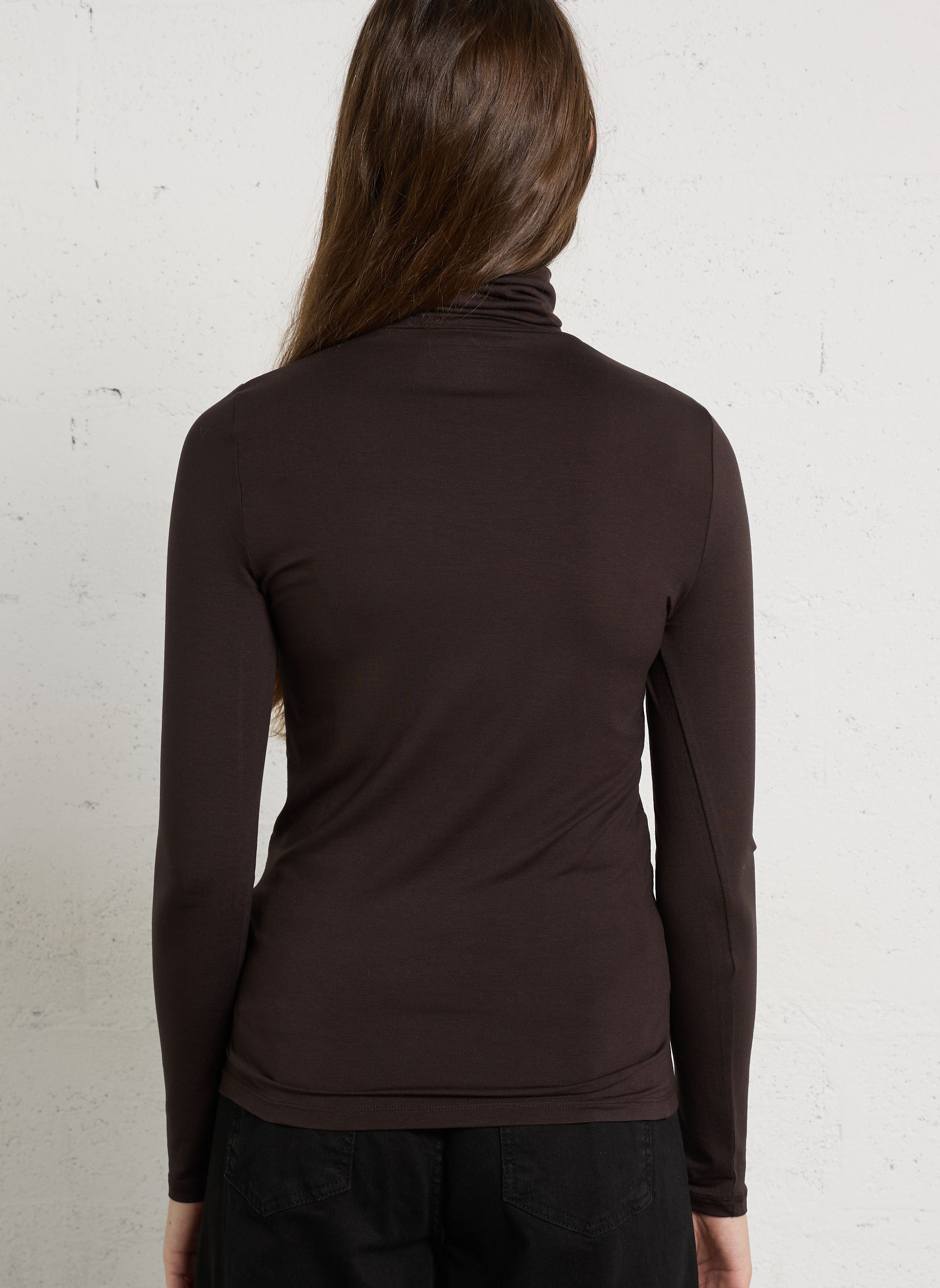 T-shirt met opstaande kraag MAJESTIC FILATURES Bruin