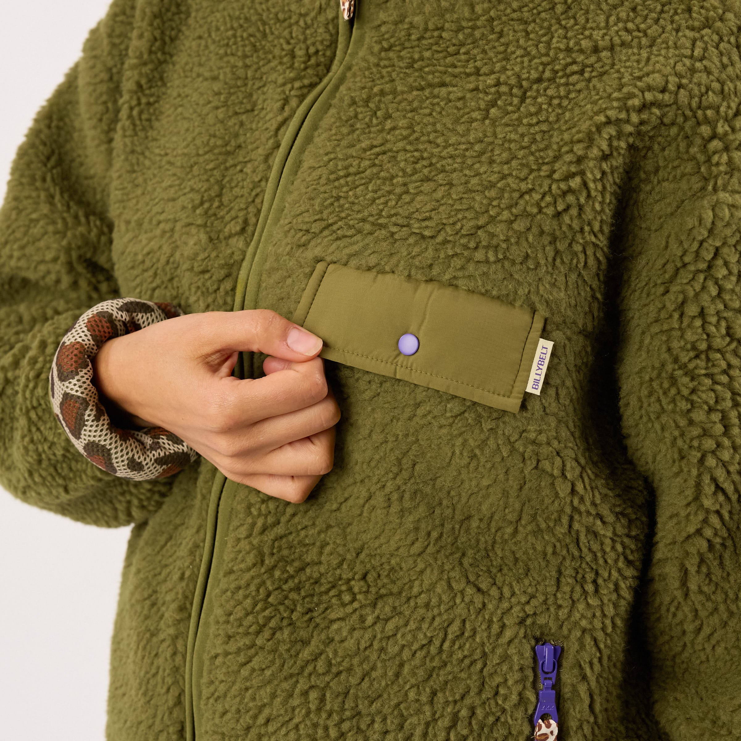 Sherpa zip-up jacket BILLYBELT Green