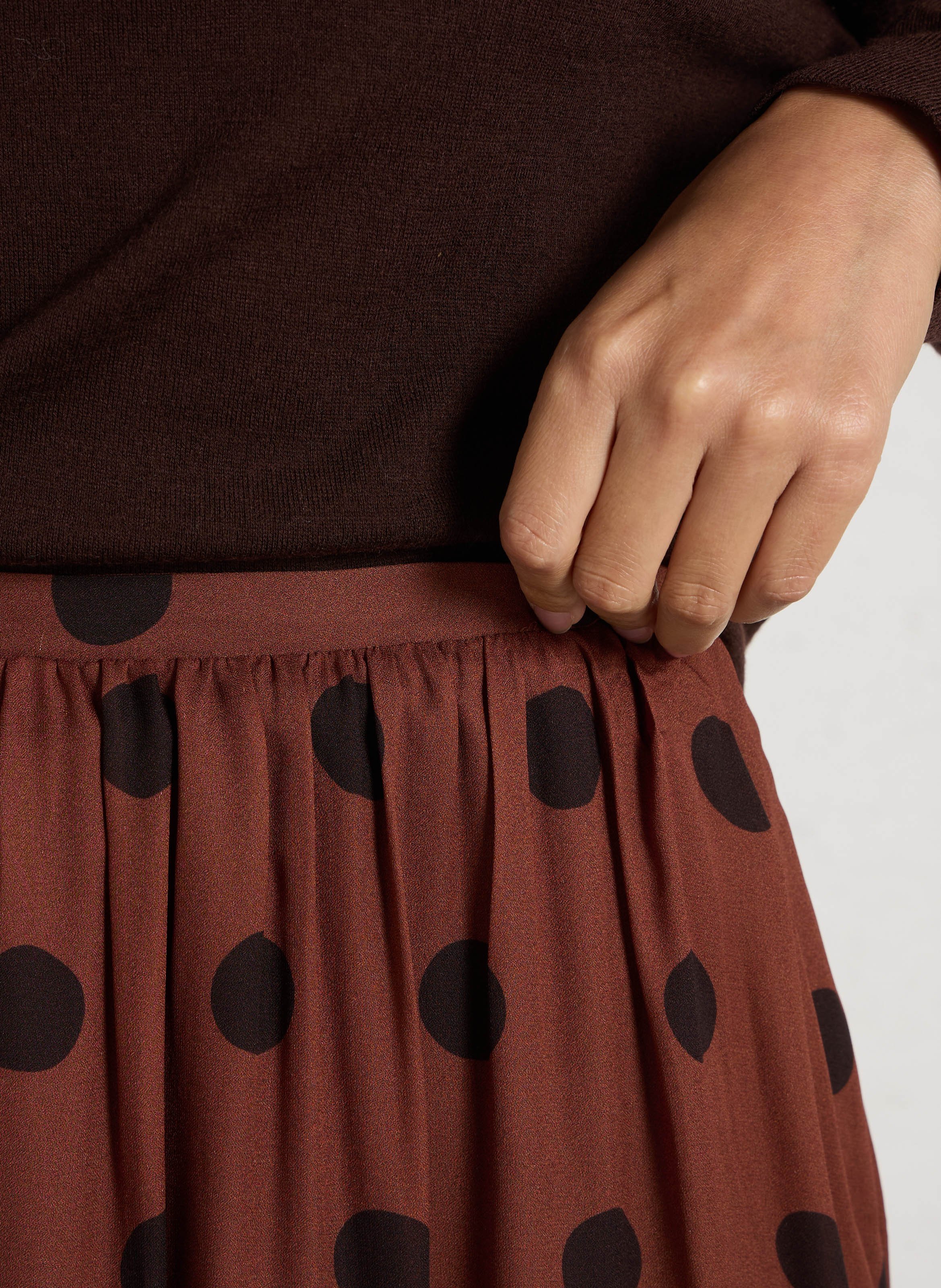 Long skirt with prints DES PETITS HAUTS Brown