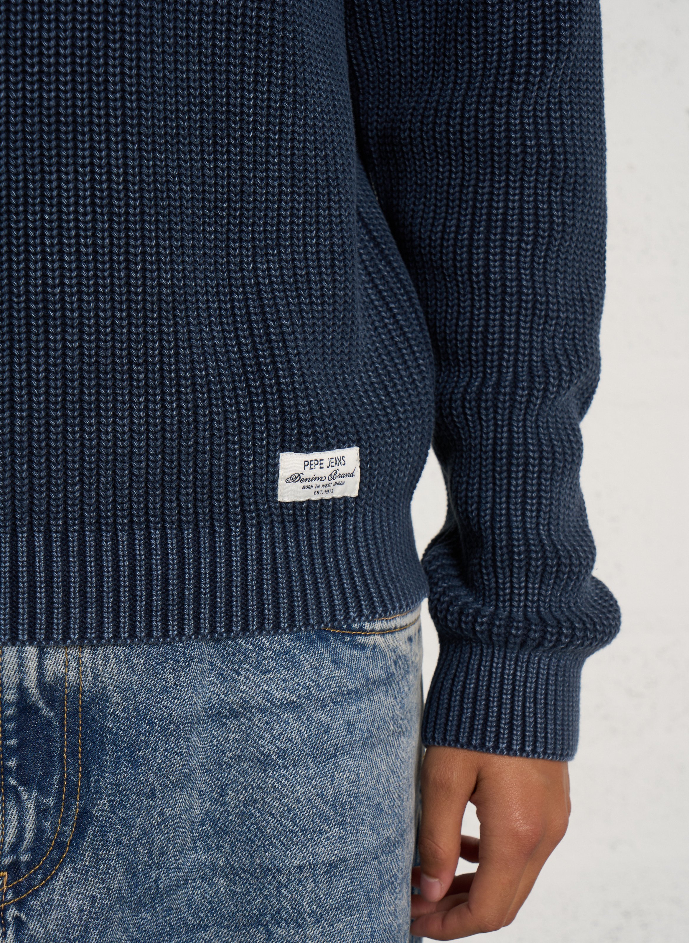 Rundhalsausschnitt Pullover aus Baumwollstrick PEPE JEANS Blau