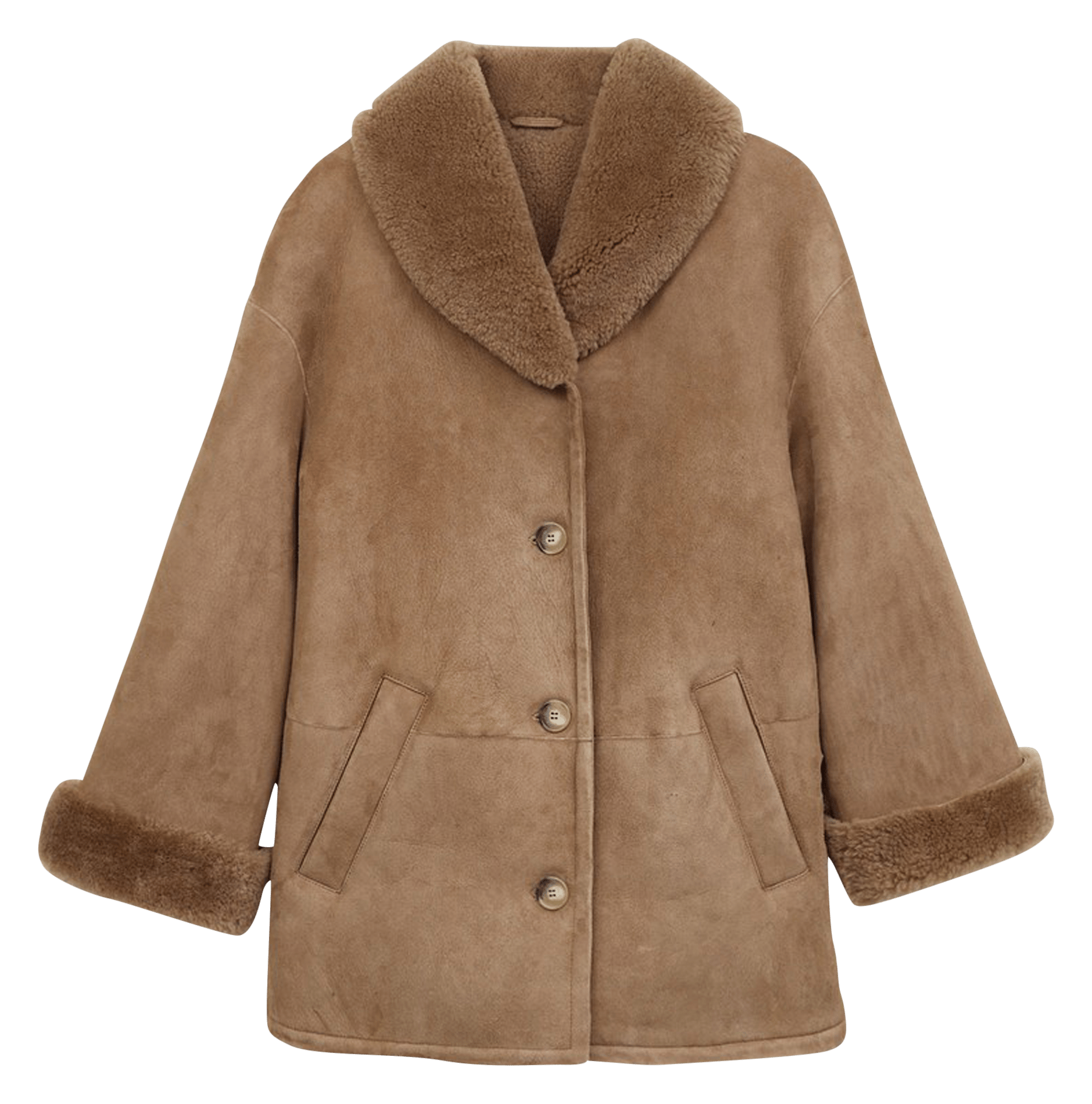 Manteau en peau lainée VANESSA BRUNO Marron