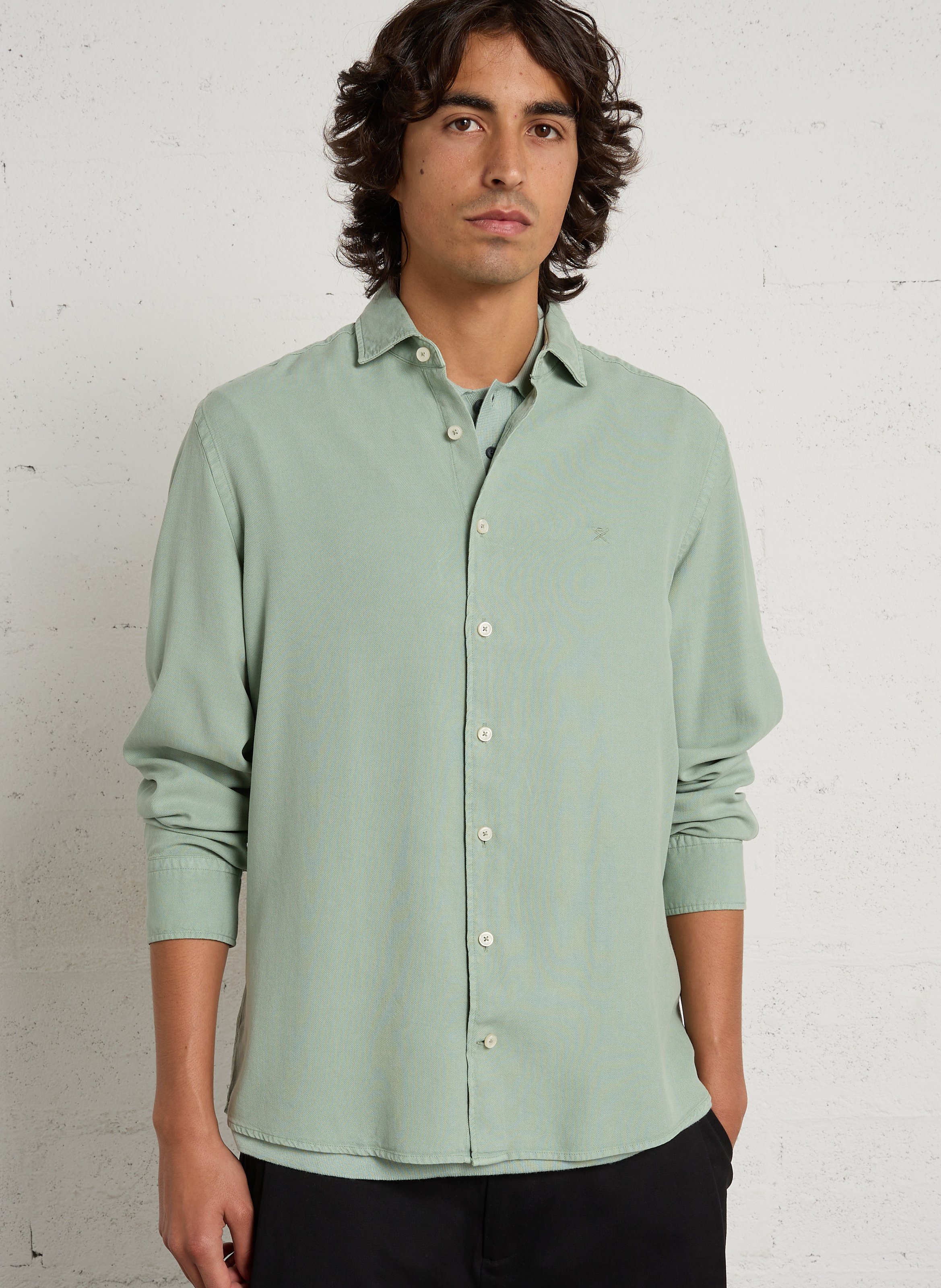 Polo droit en coton épais HACKETT Vert