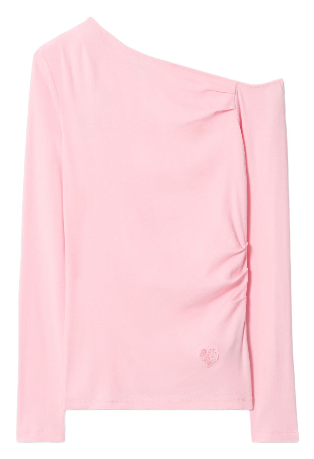 Top moulant asymétrique en coton CLAUDIE PIERLOT Rose