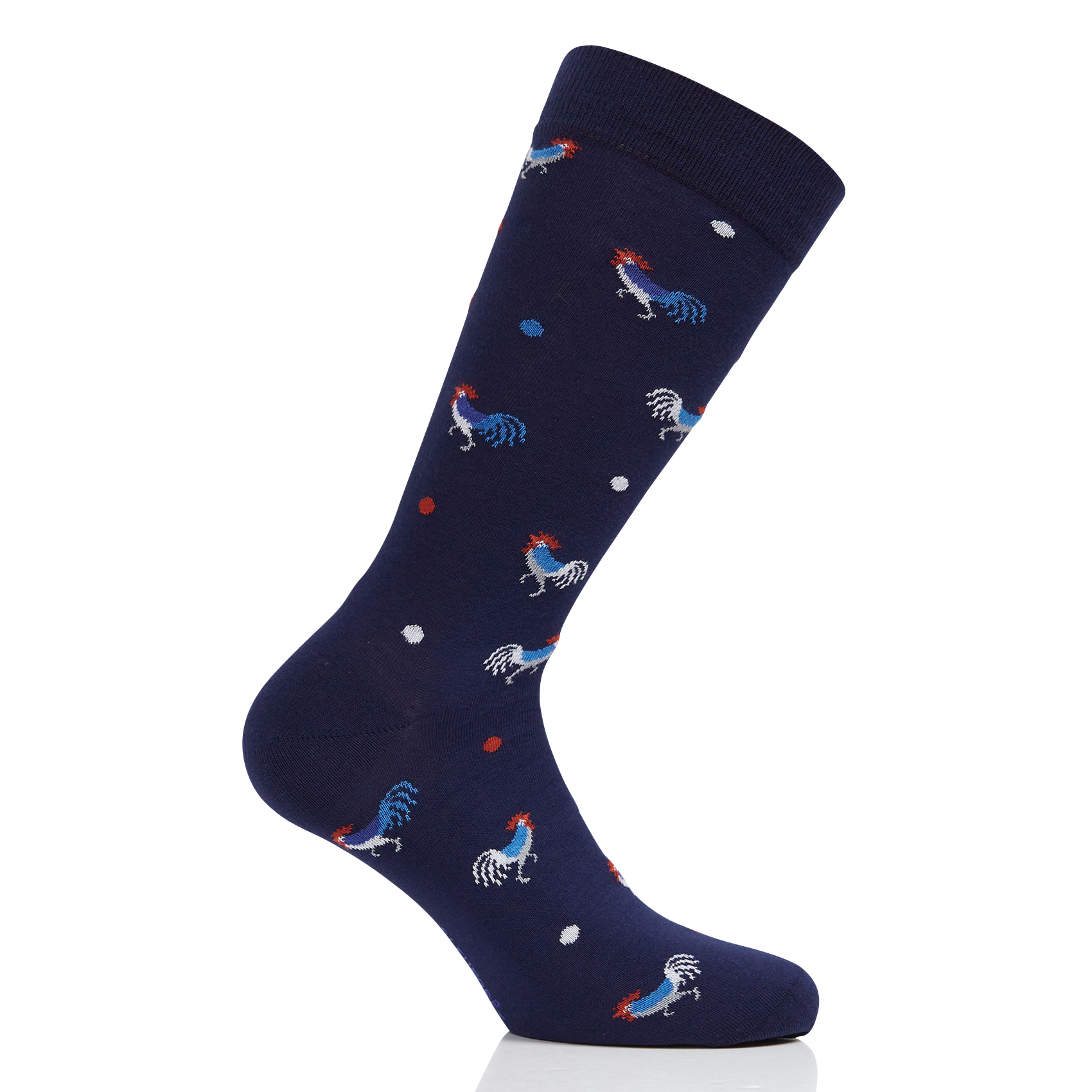 Cotton-blend socks with rooster pattern BLEUFORET Blue