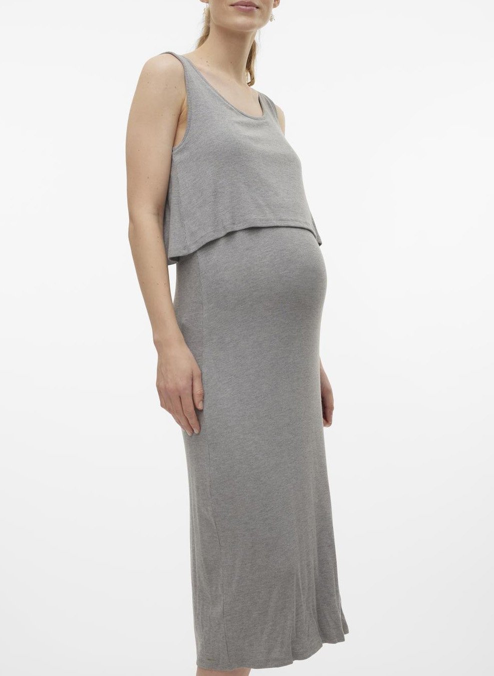 Strappy midi dress MAMALICIOUS Grey
