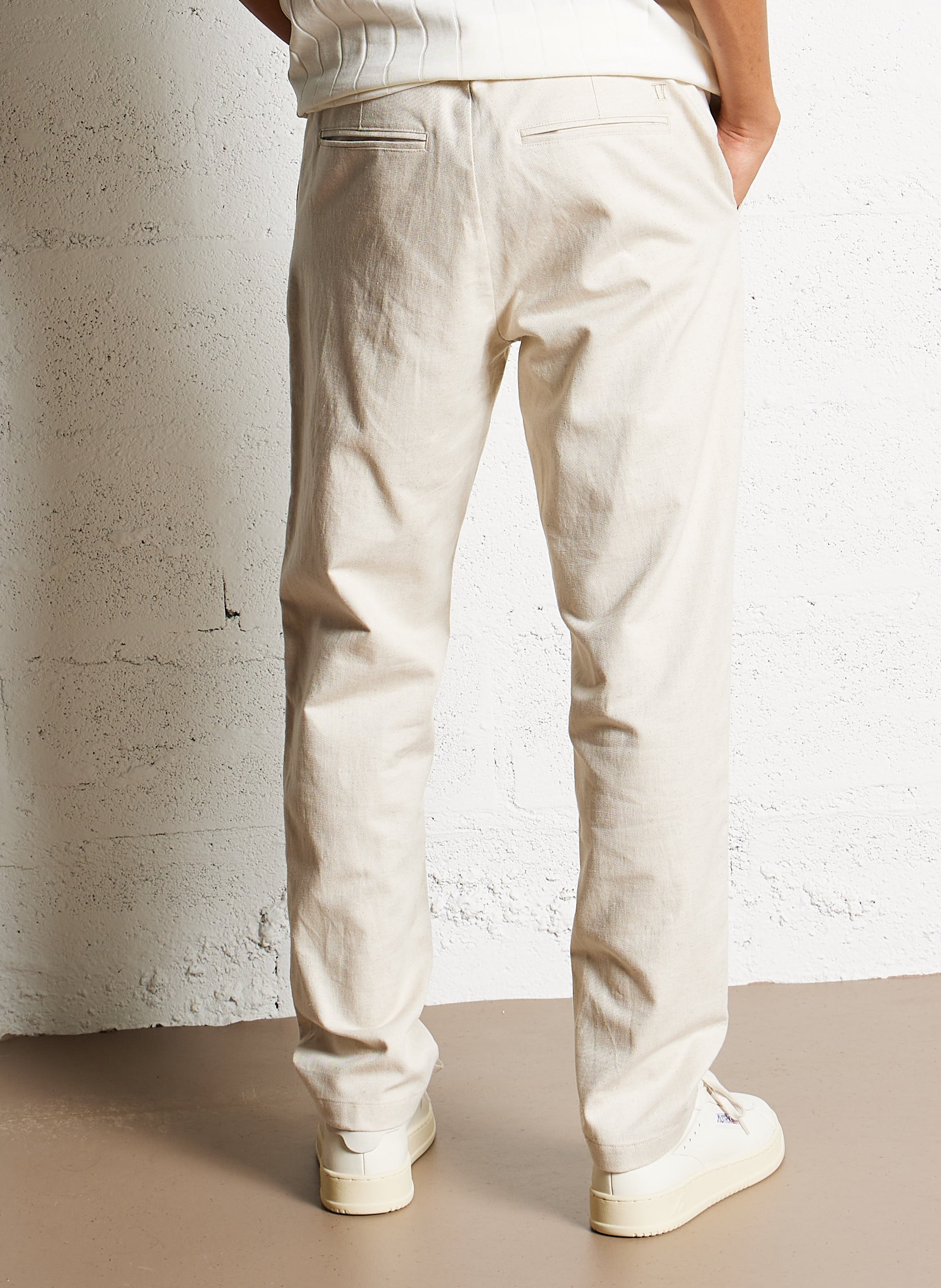 Pantalon droit en coton et lin LES DEUX Beige