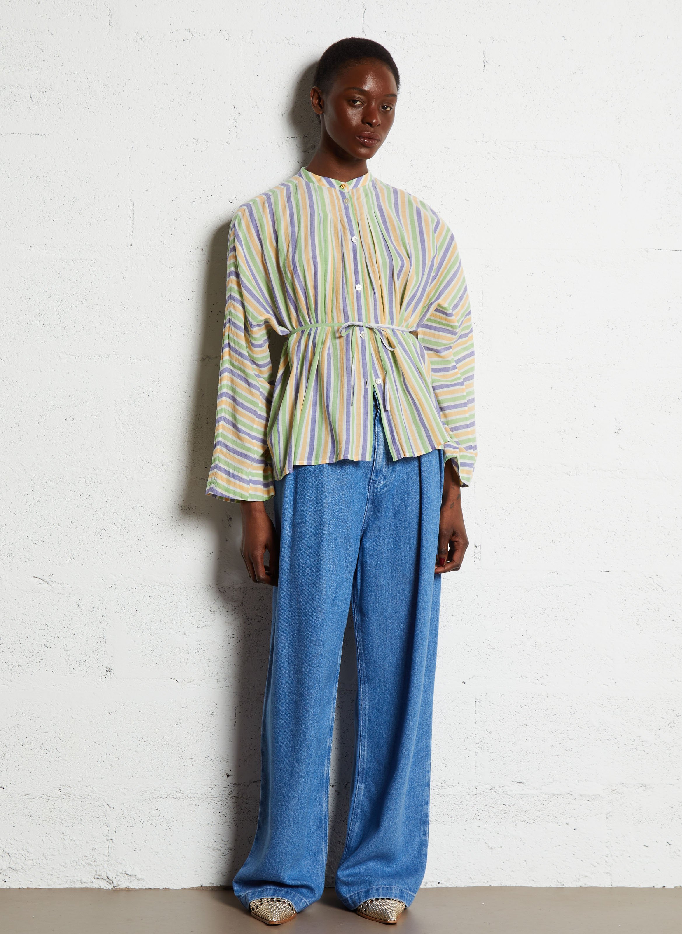 Gekleurde straight-fit jeans met 5 zakken THE NEW SOCIETY Blauw