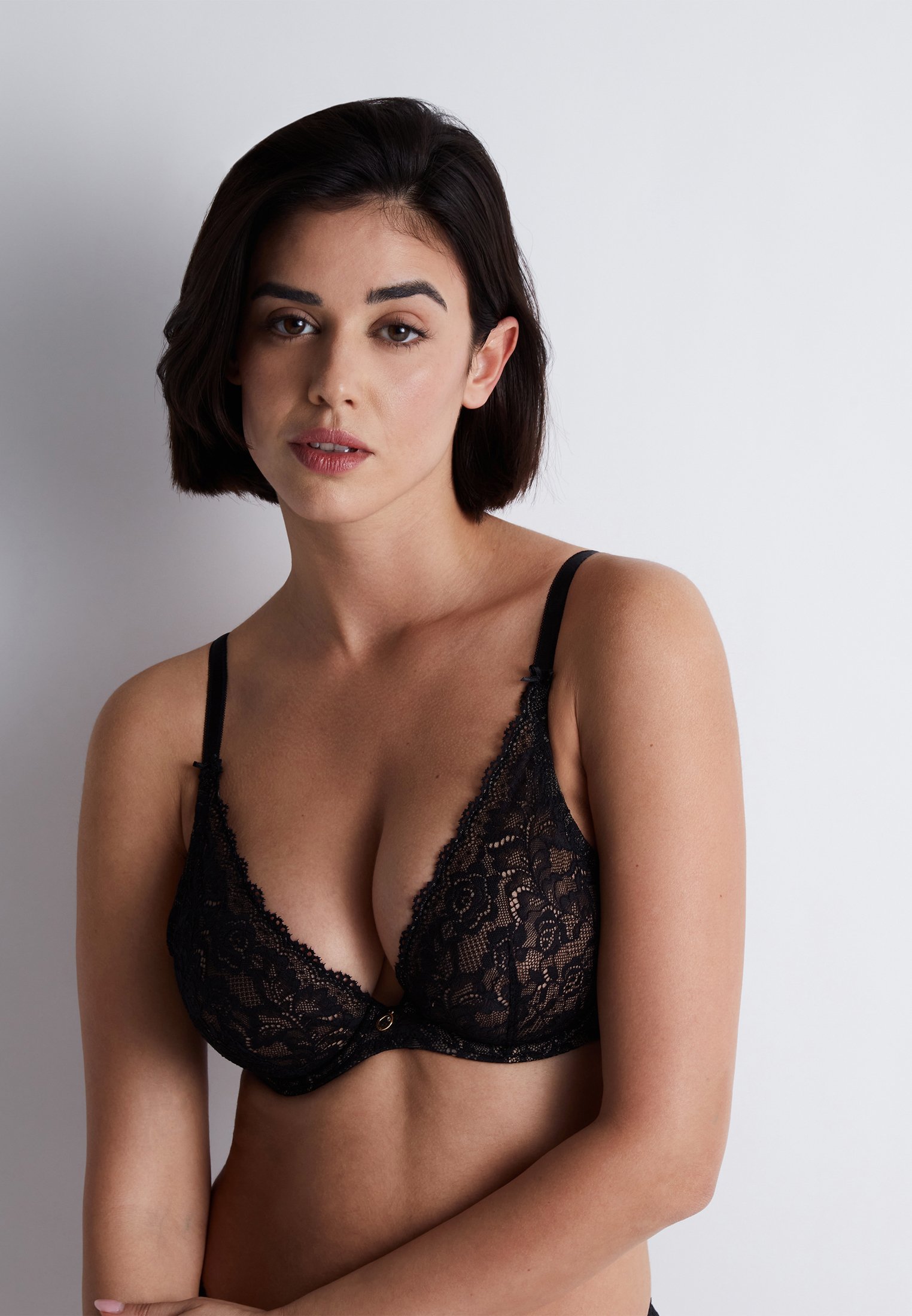A la Folie kohl black underwired triangle bra AUBADE Black