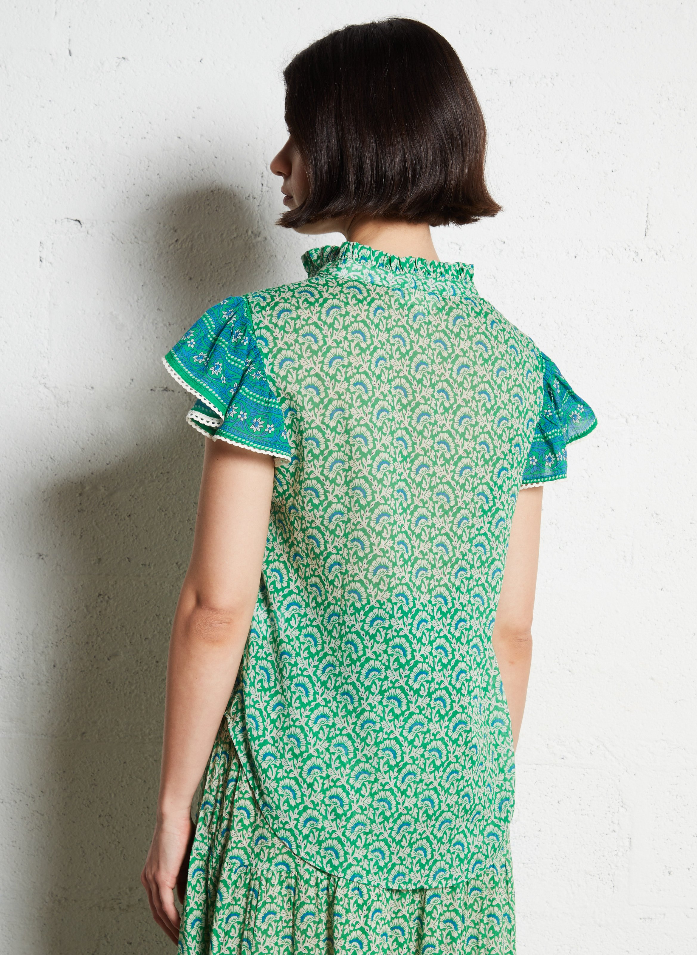 Mouwloze top met print M.A.B.E Groen