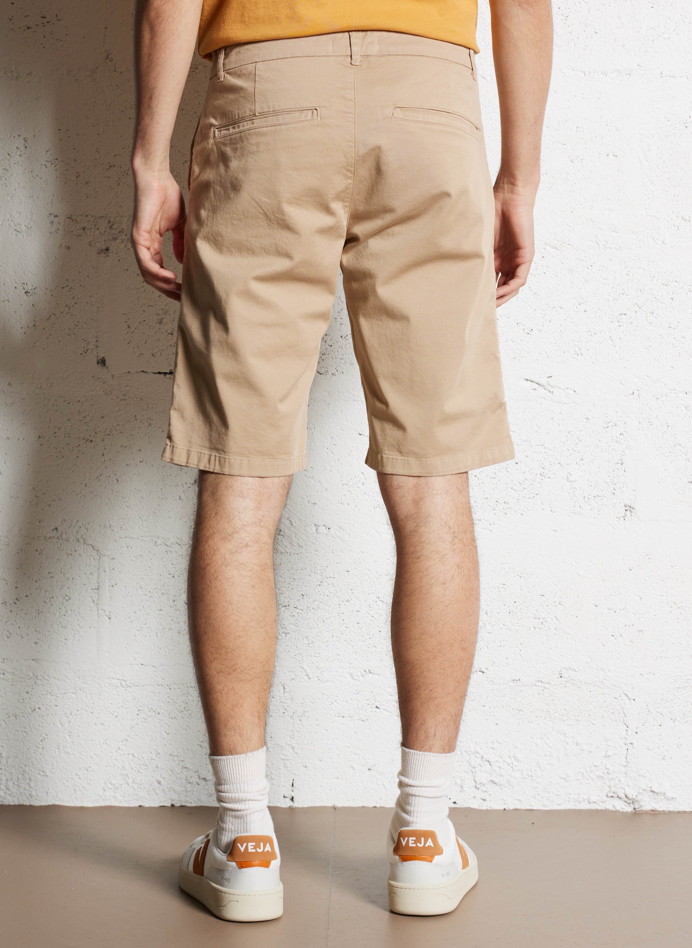 Straight-leg cotton-blend Bermuda shorts IKKS Beige