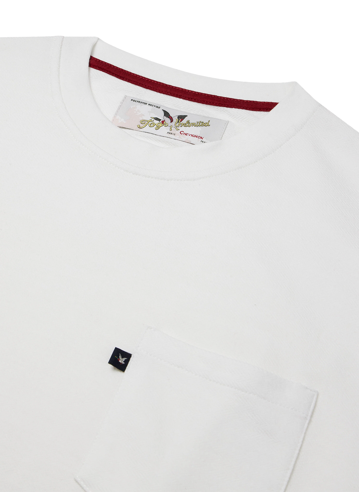 Tee-shirt droit uni à poche poitrine CHEVIGNON Blanc