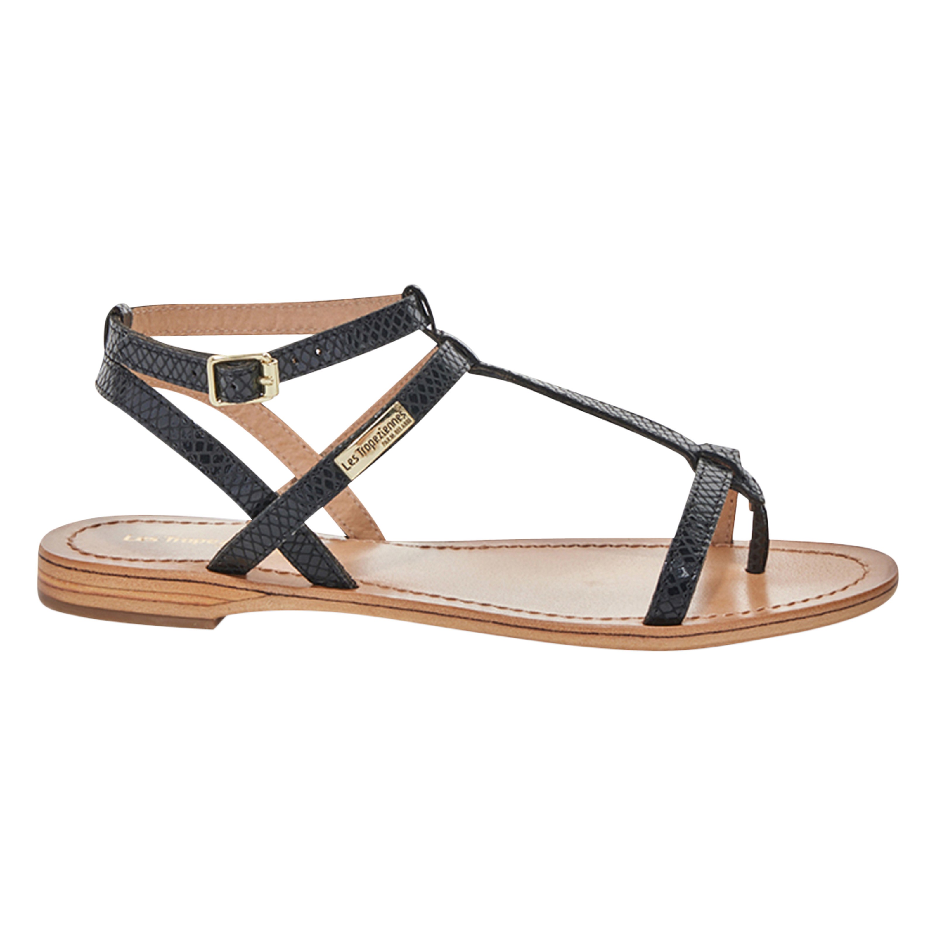 Leather sandals hilan Black Les tropeziennes par Belarbi