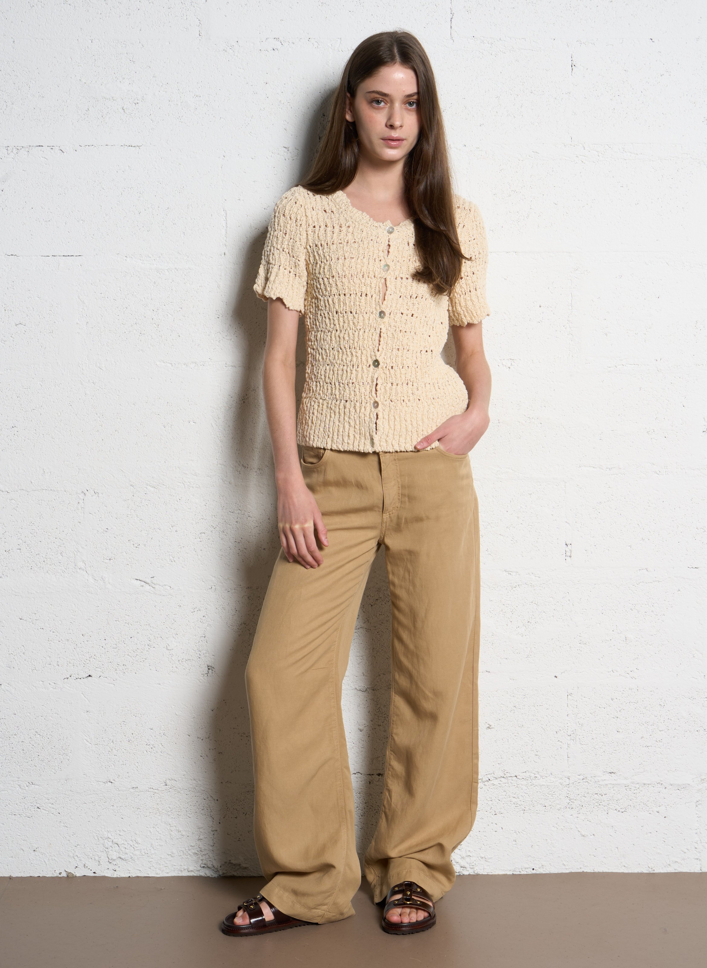 Aimee dotted Swiss top NITAH Yellow