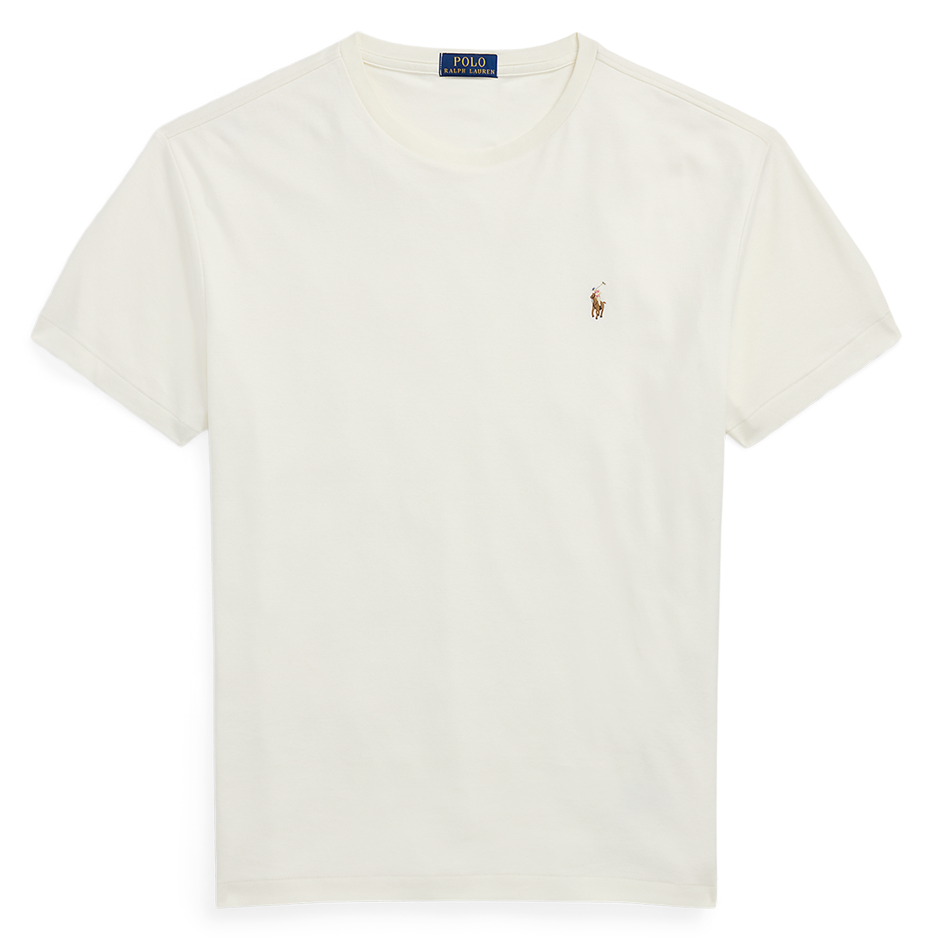 Tee-shirt col rond slim-fit en coton pima avec Pony Player POLO RALPH LAUREN Beige