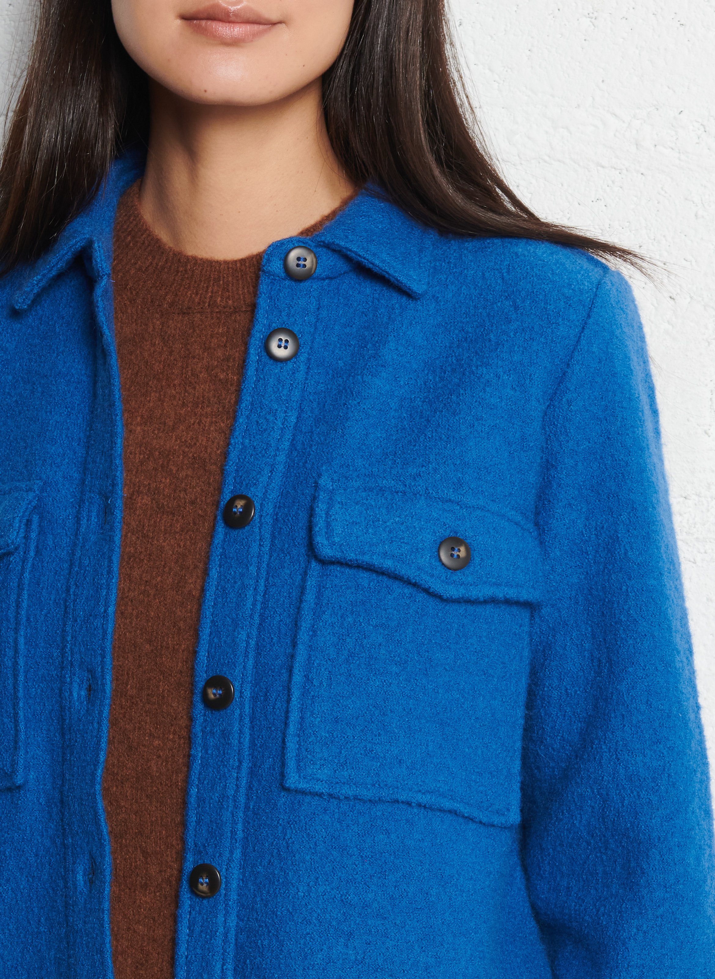 Veste droite en laine NICE THINGS Bleu