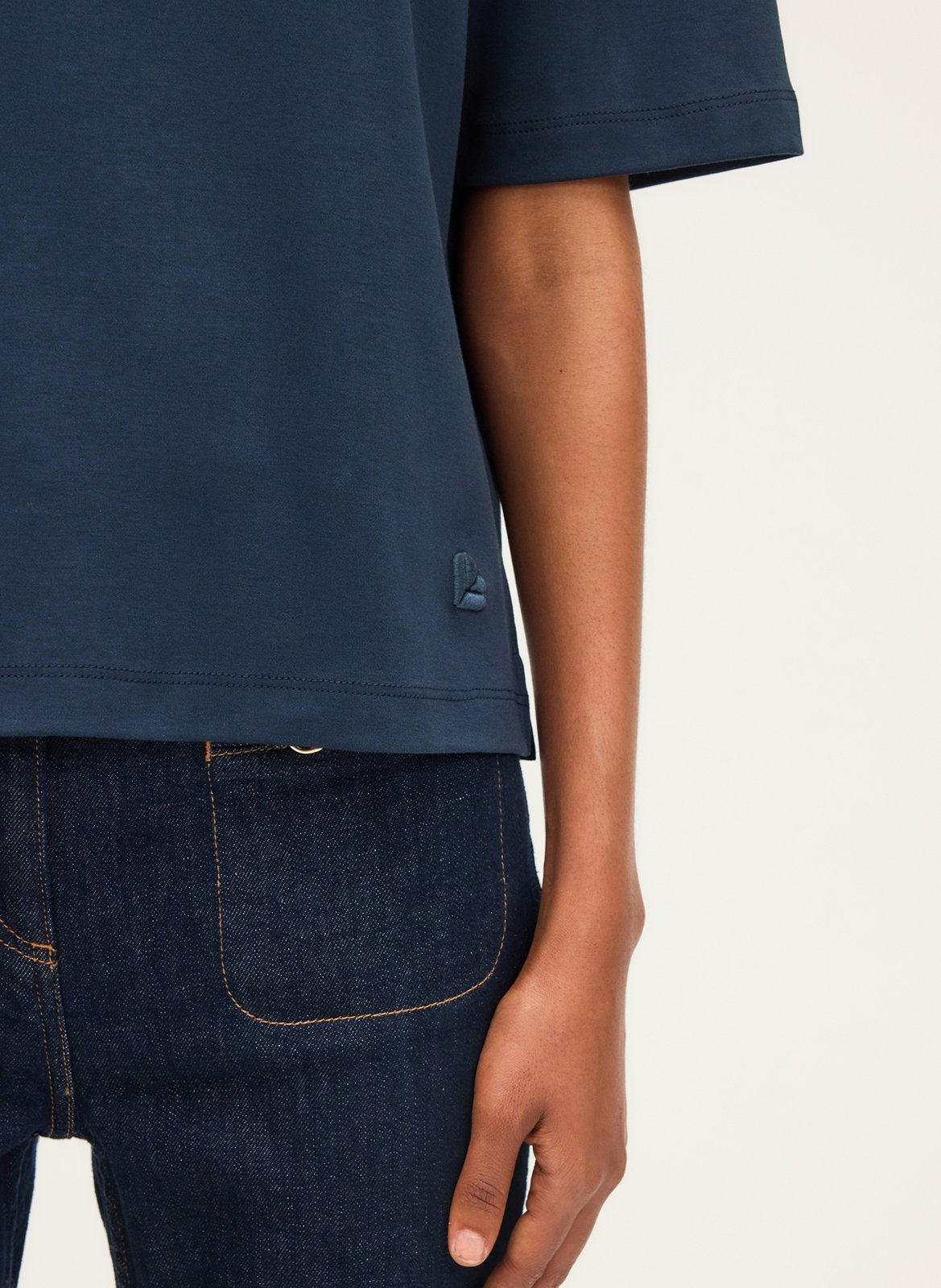 Effen T-shirt PABLO Blauw