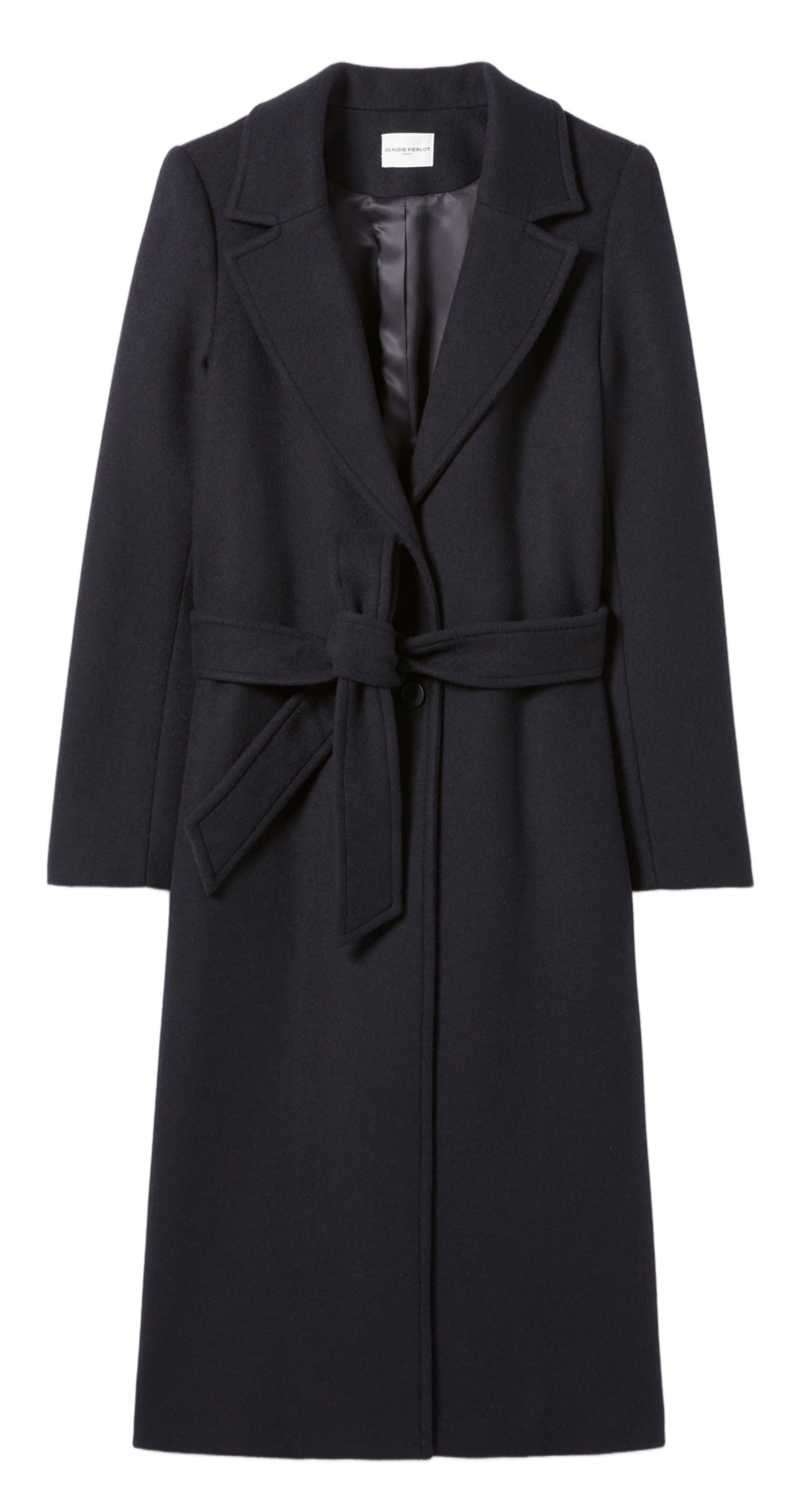 Manteau droit en laine mélangée CLAUDIE PIERLOT Bleu