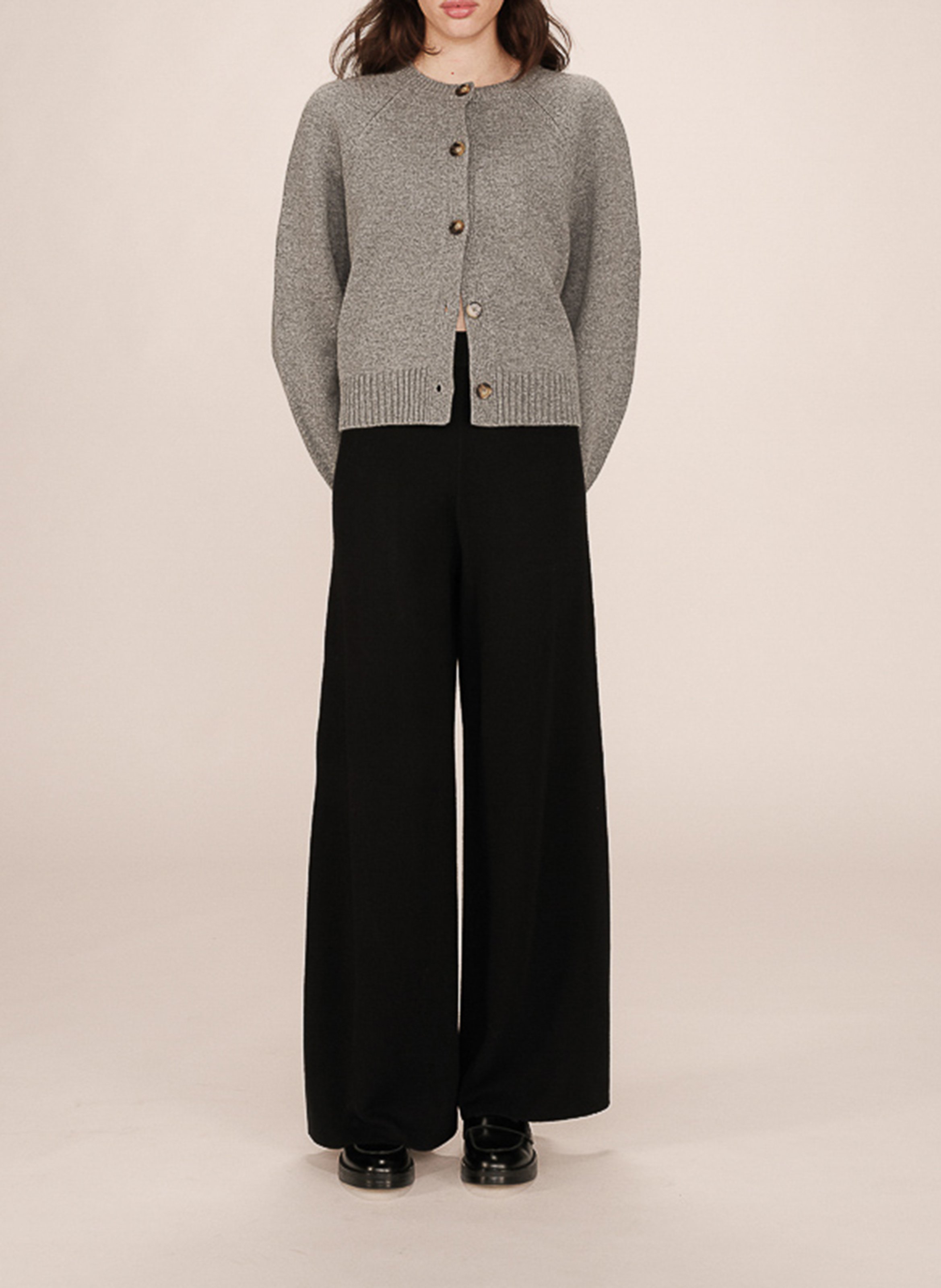 Wide-leg knit pants GRACE ET MILA Black