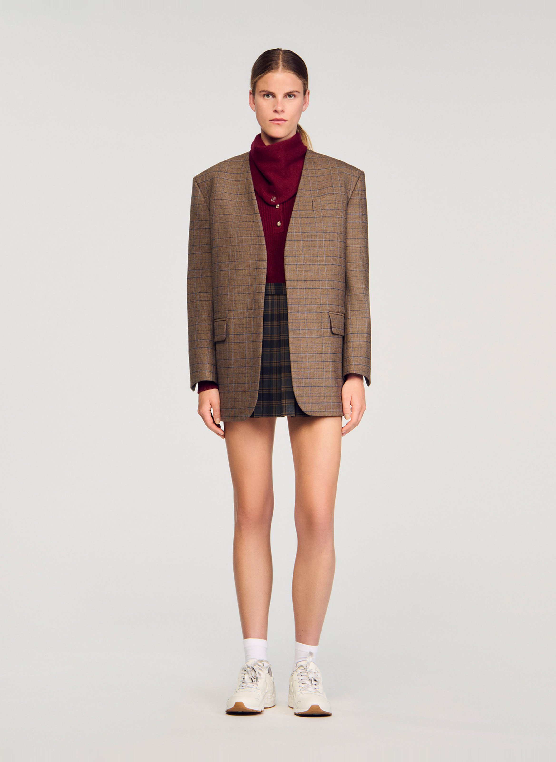 Oversized trui met ronde hals | wolblend met kasjmier SANDRO Rood