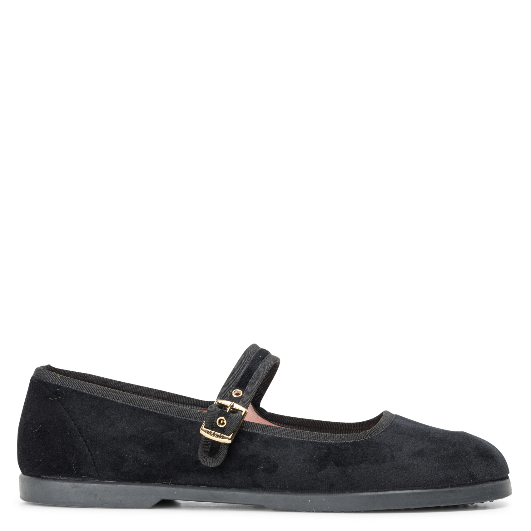 Solid velvet ballerina flats VICTORIA Black