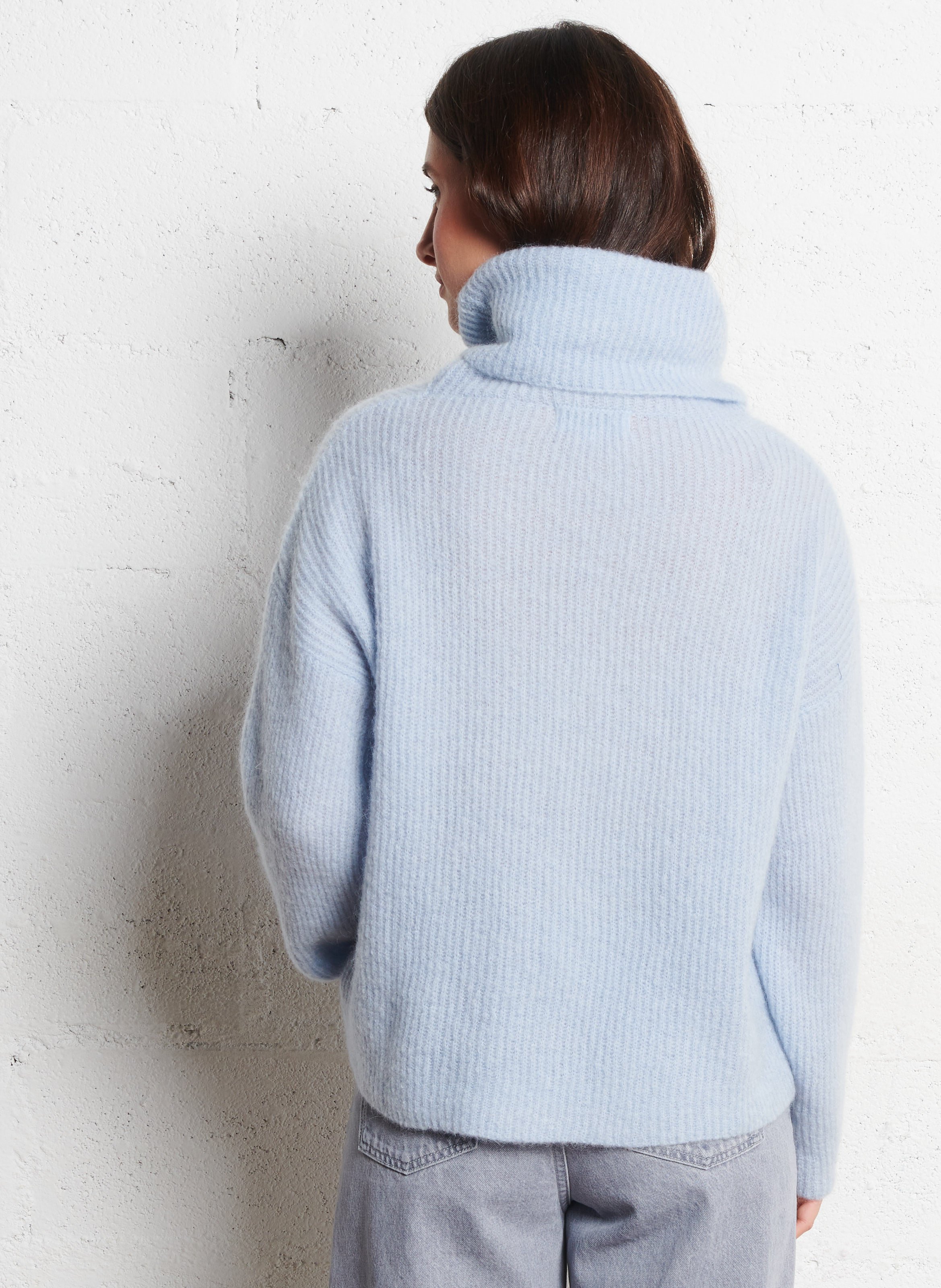 High-neck wool-blend sweater MAISON ANJE Blue
