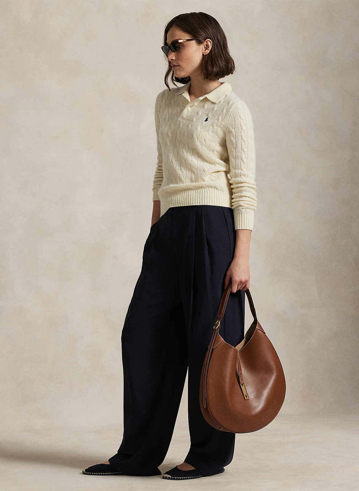 Pull droit en laine et cachemire mélangé POLO RALPH LAUREN Blanc