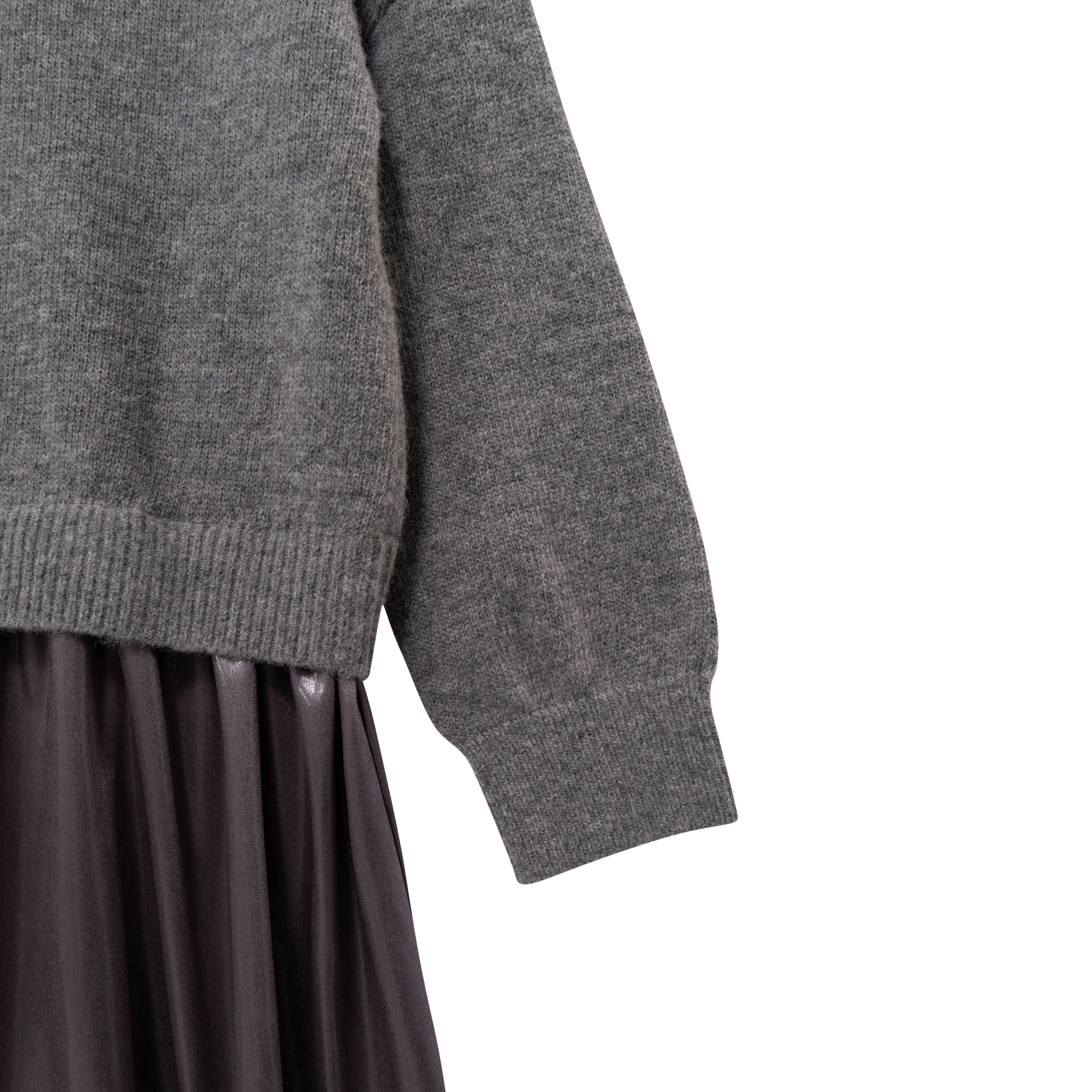 Robe courte col montant en laine mélangée IKKS JUNIOR Gris