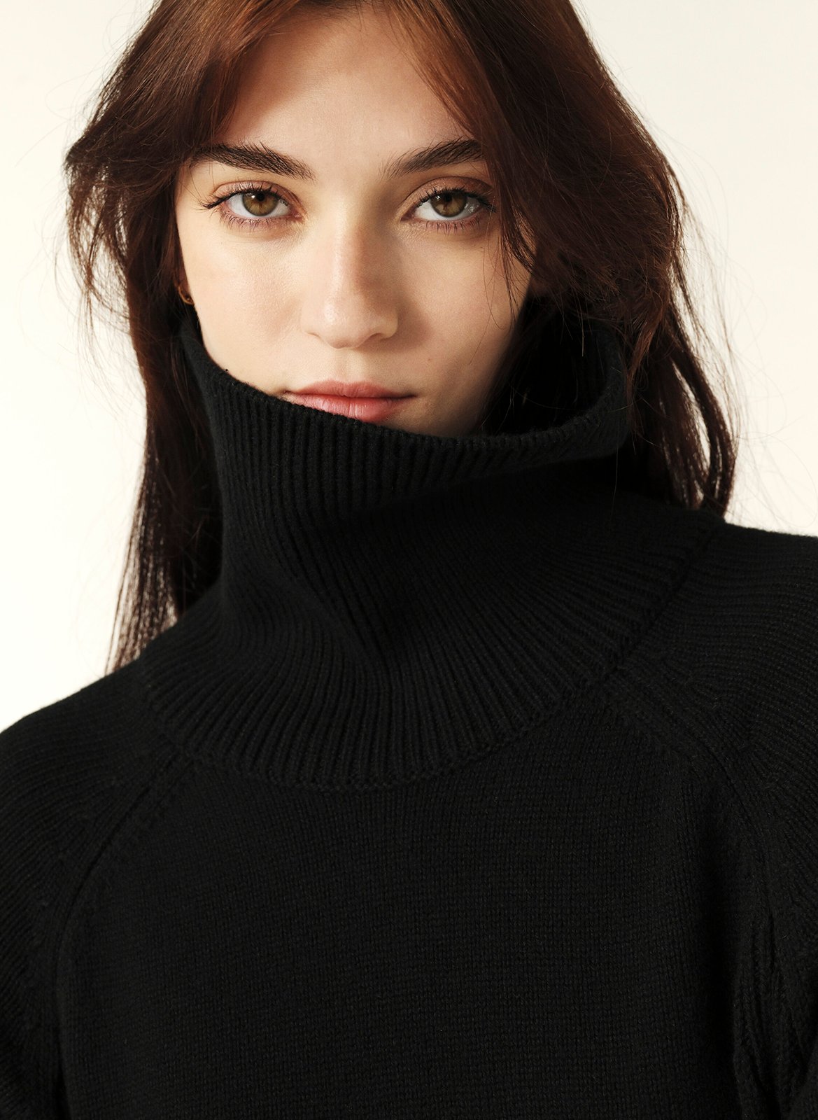 Robe courte col roulé en laine mélangé  BA&SH Noir