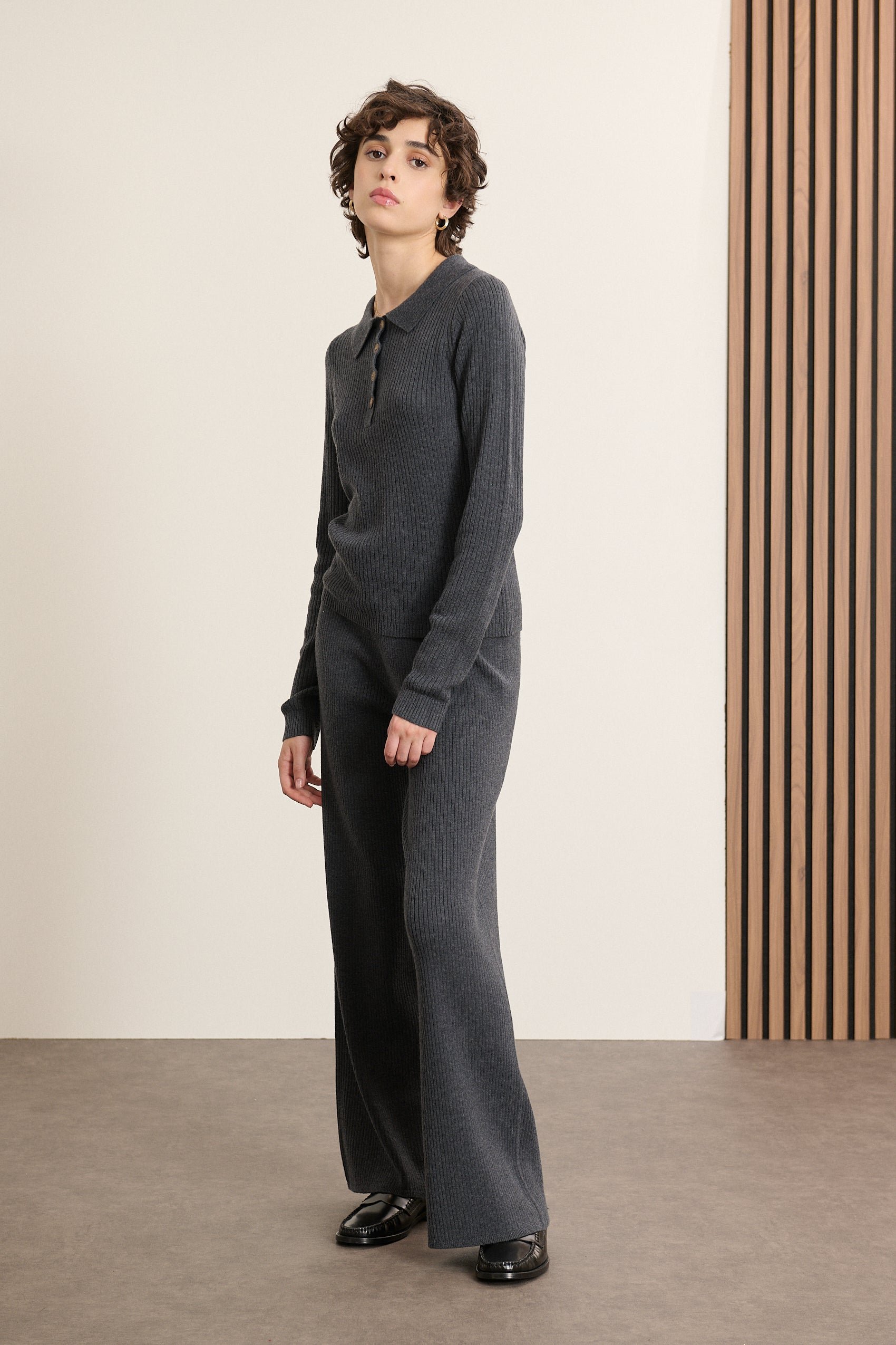 Long-sleeve polo neck sweater GARANCE PARIS Grey