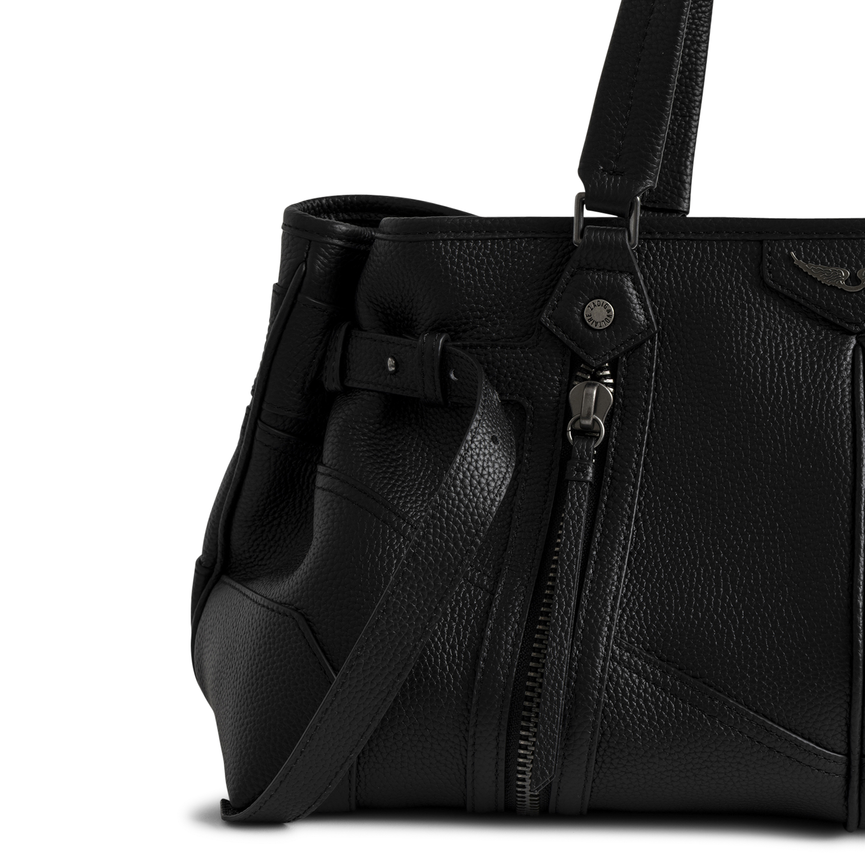 Grained leather shoulder bag ZADIG&VOLTAIRE Black