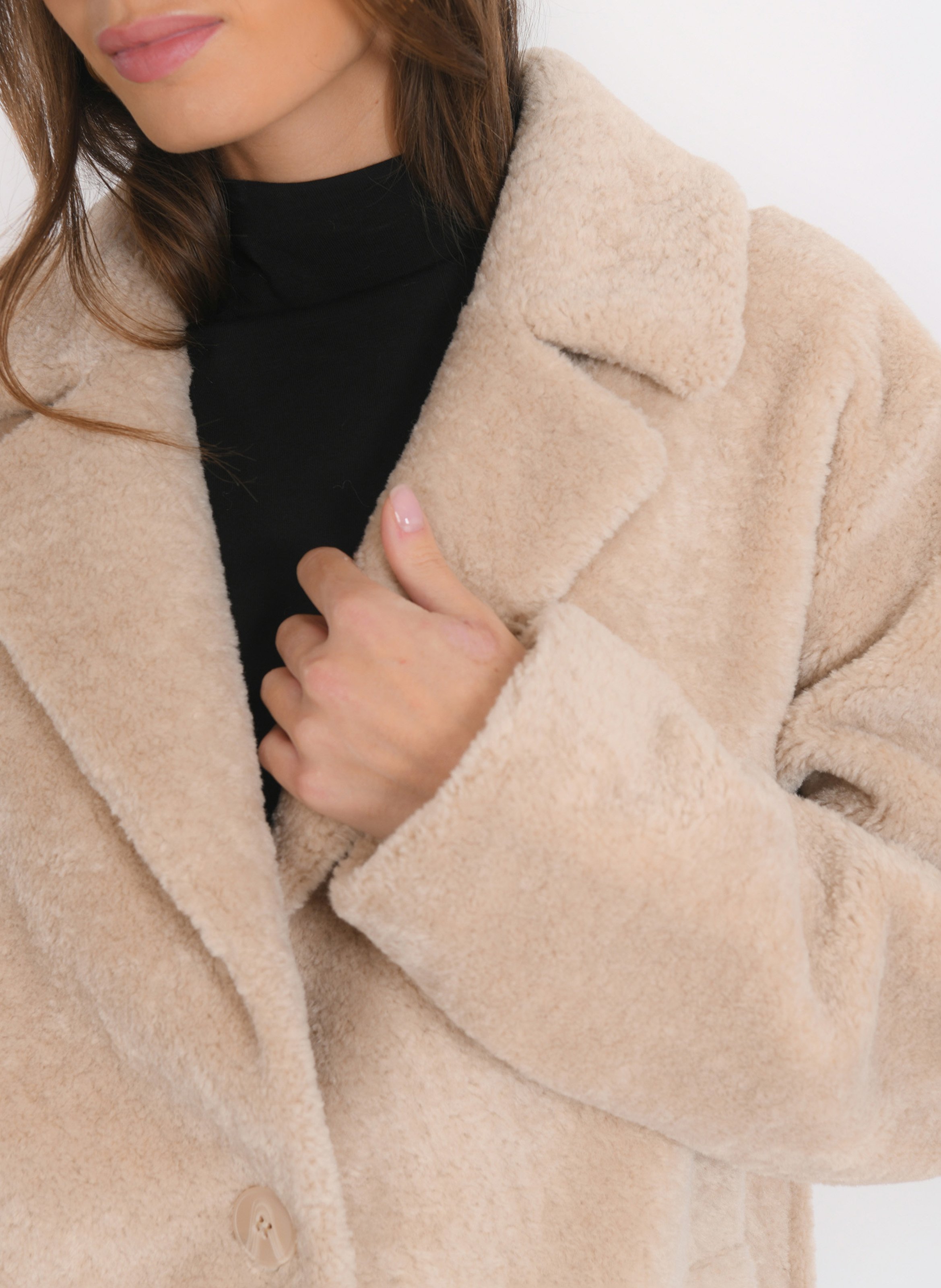 Manteau droit col tailleur KOOKAI Marron