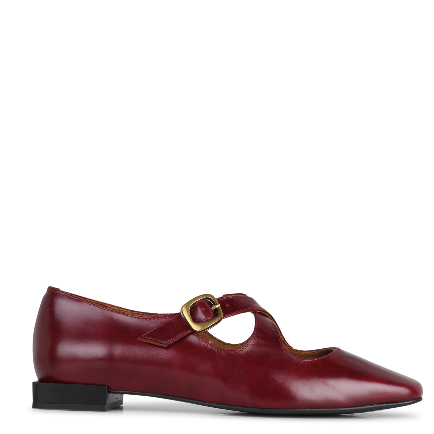 Ballet flats with shiny textured leather straps ANGEL ALARCON