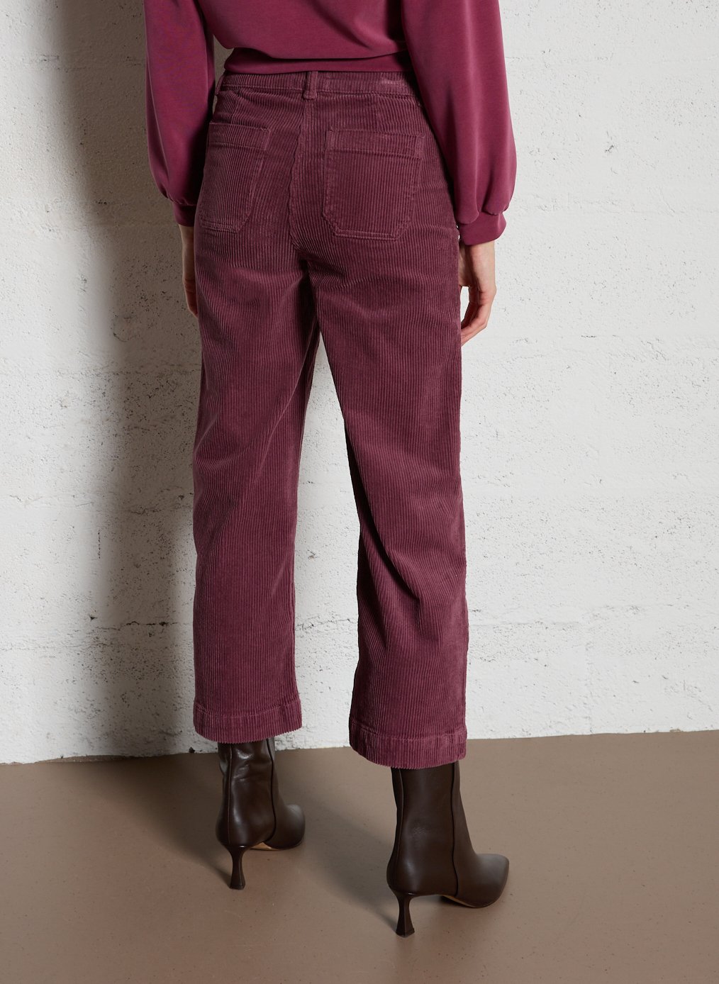 Pantalon droit en velours côtelé MAISON 123 Violet
