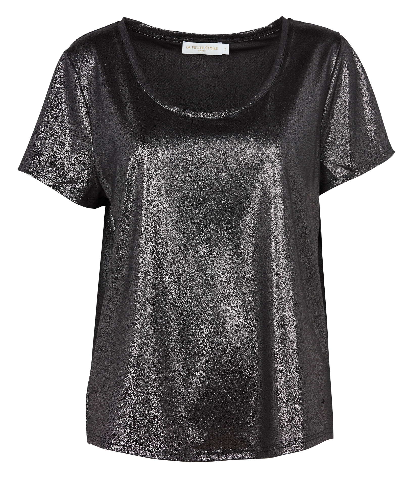 Tee-shirt col rond fluide pailleté LA PETITE ETOILE Argent
