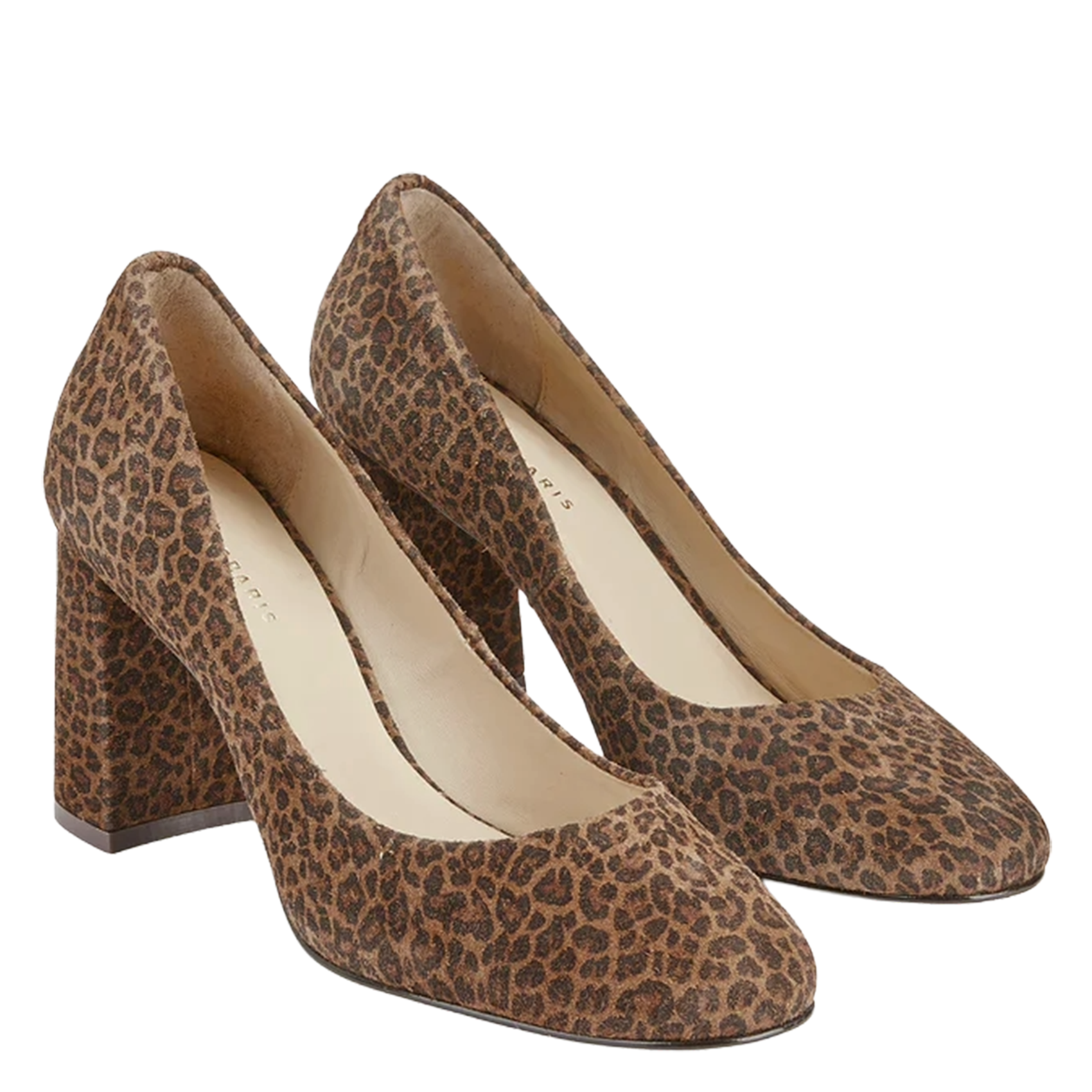 Escarpins en cuir velours imprimé léopard COSMOPARIS Beige